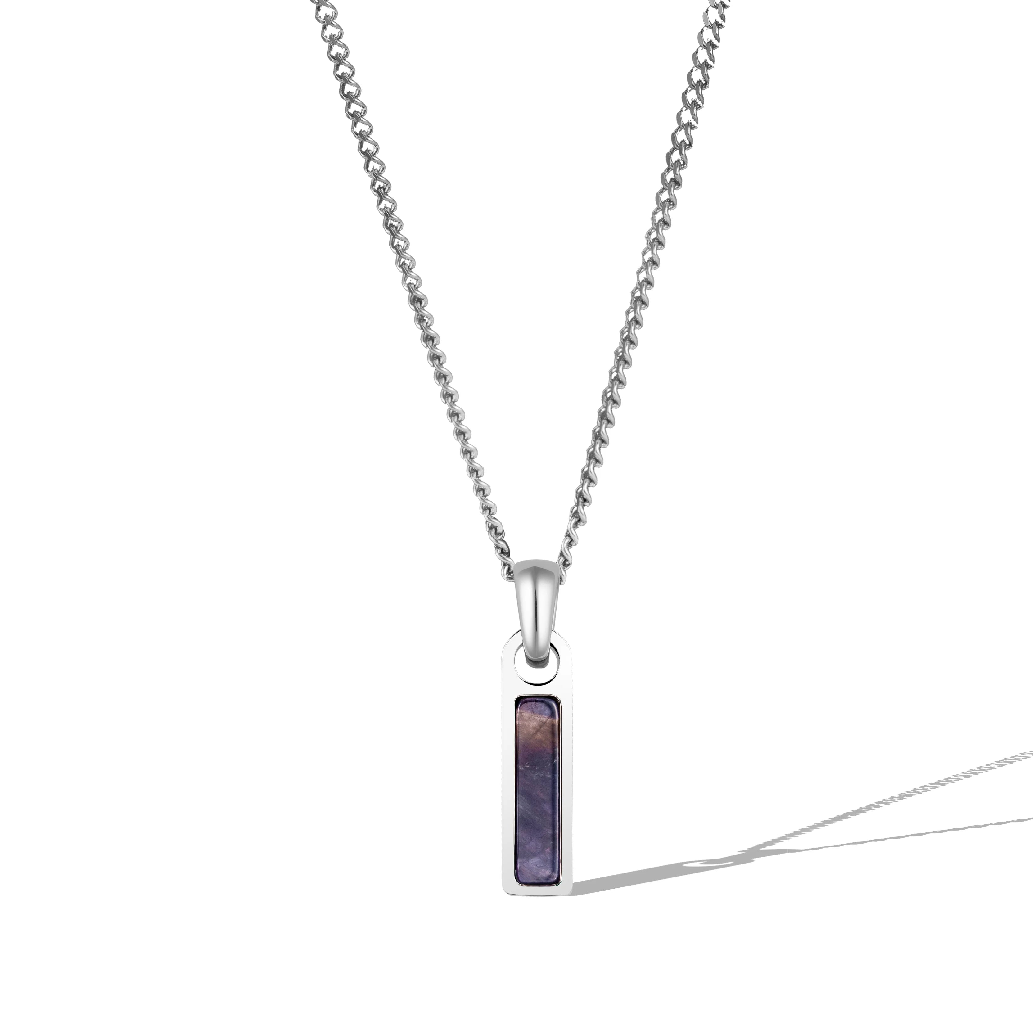  Birthstone Tag Necklace - Silver