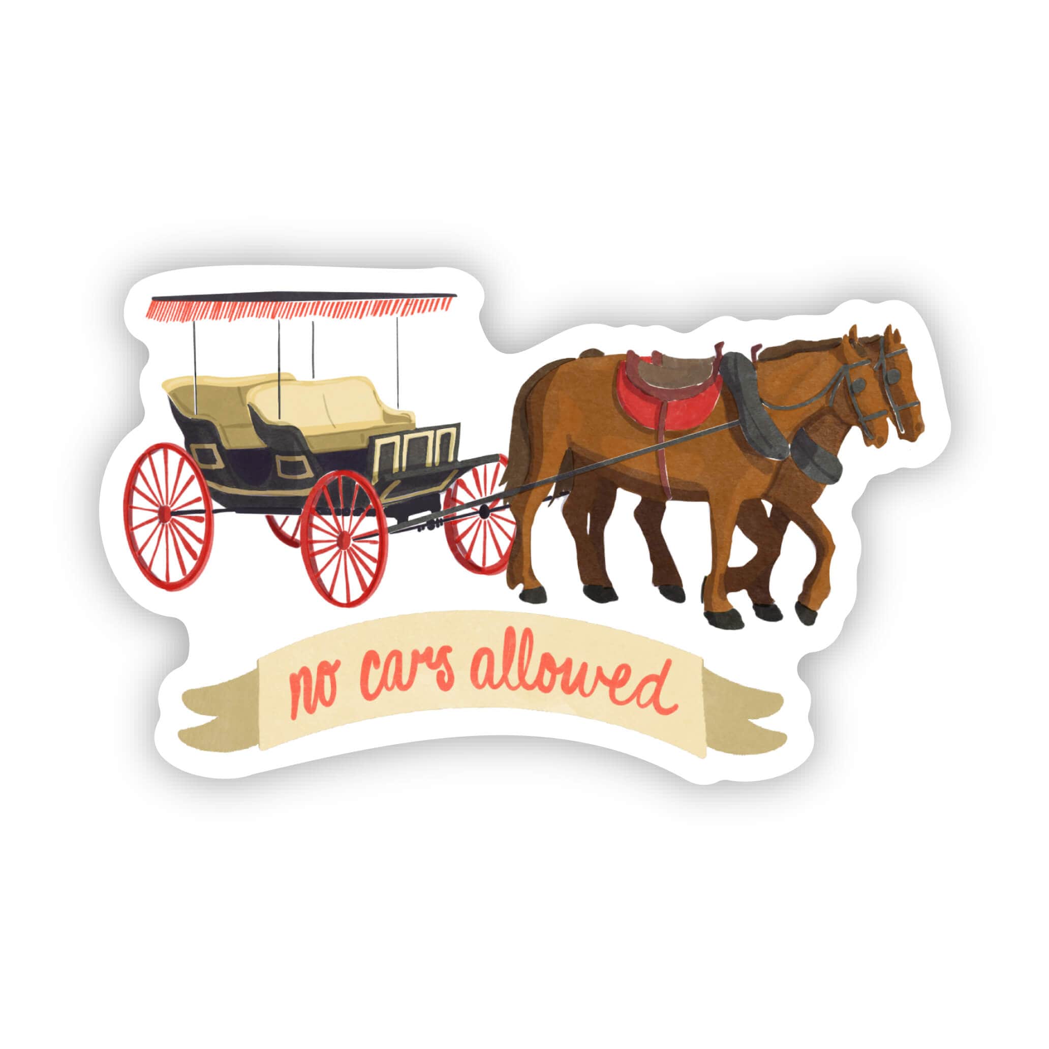  No Cars Allowed Horse and Buggy Sticker、mySite、ghnorth