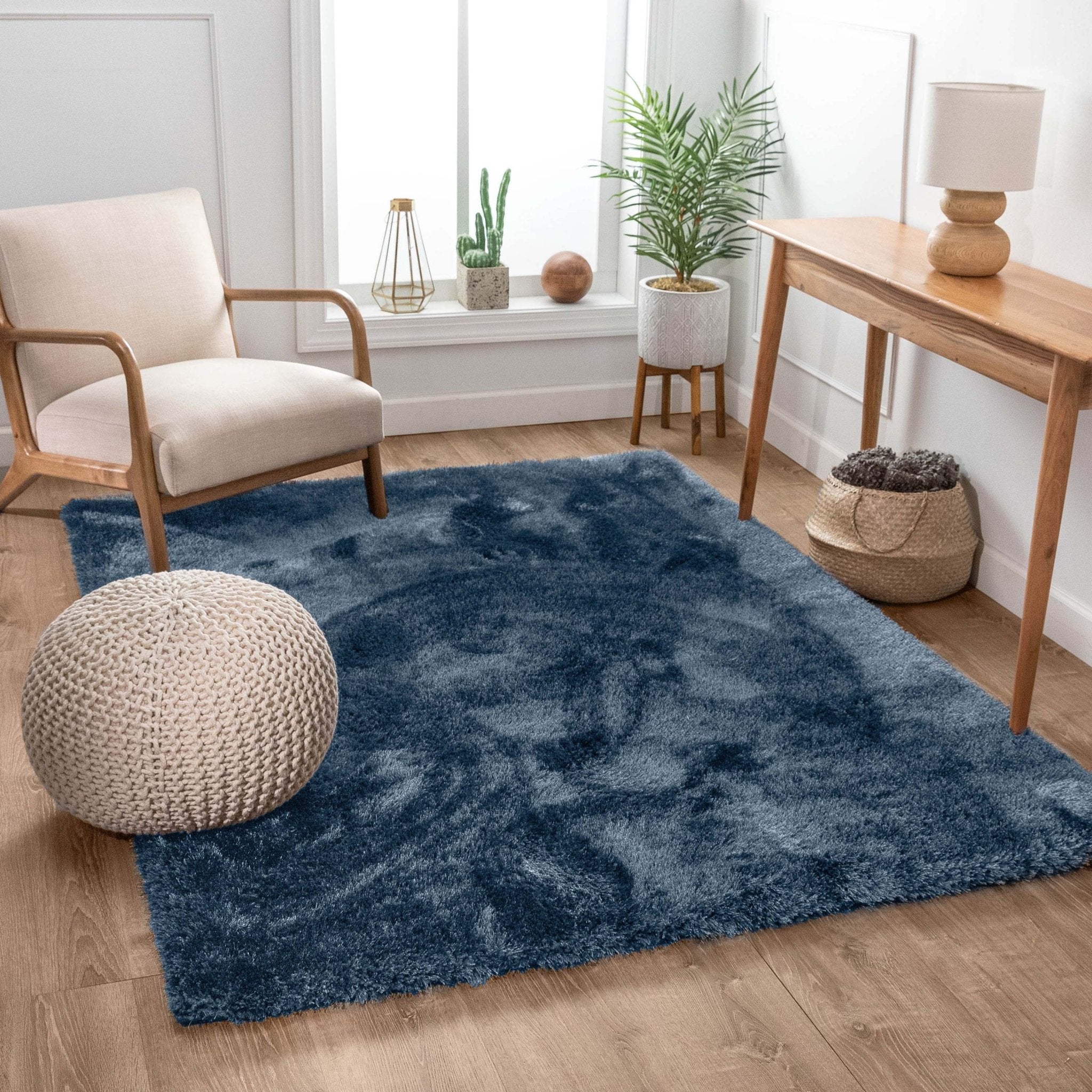 Feather Collection Liza Dark Blue Shag Rug – Sparkly, Plush, Minimalist Glam、mySite、gigharbornorthrealestate