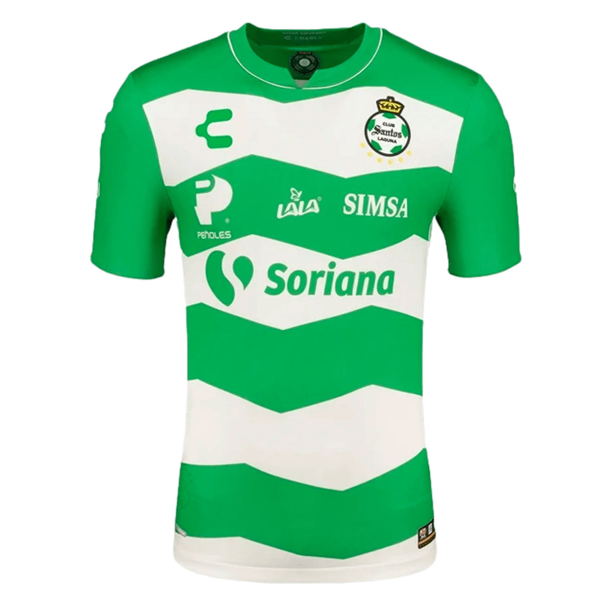 Charly Men's Santos Laguna 2023/24 Authentic Home Jersey Green/White、mySite、bottomscart