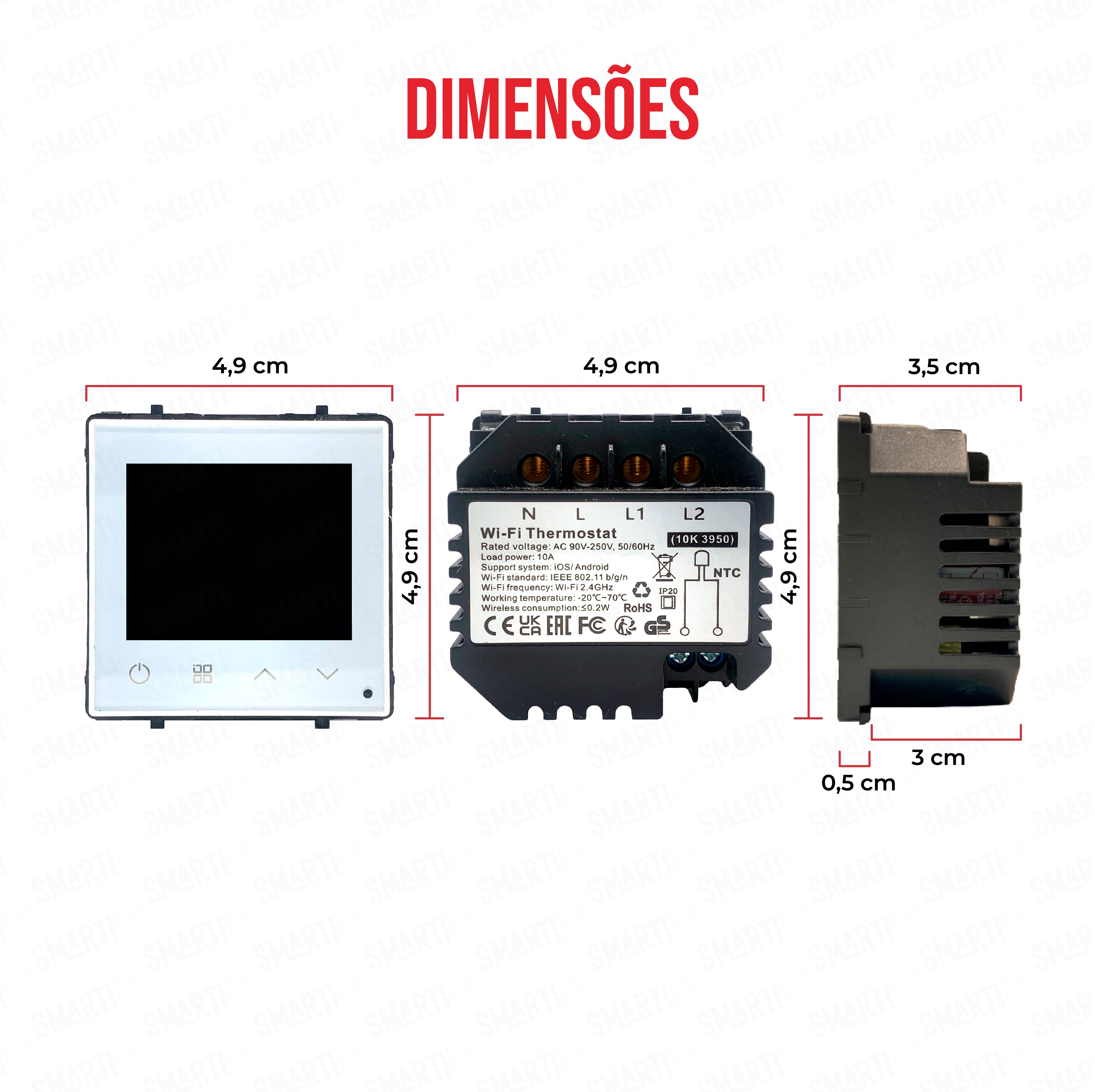 Smartify vPRO Módulo Termóstato piso Radiante c/ Circulação de Águas Inteligente Wifi Branco - SYPMTTAWFBR、mySite、fannypackpong