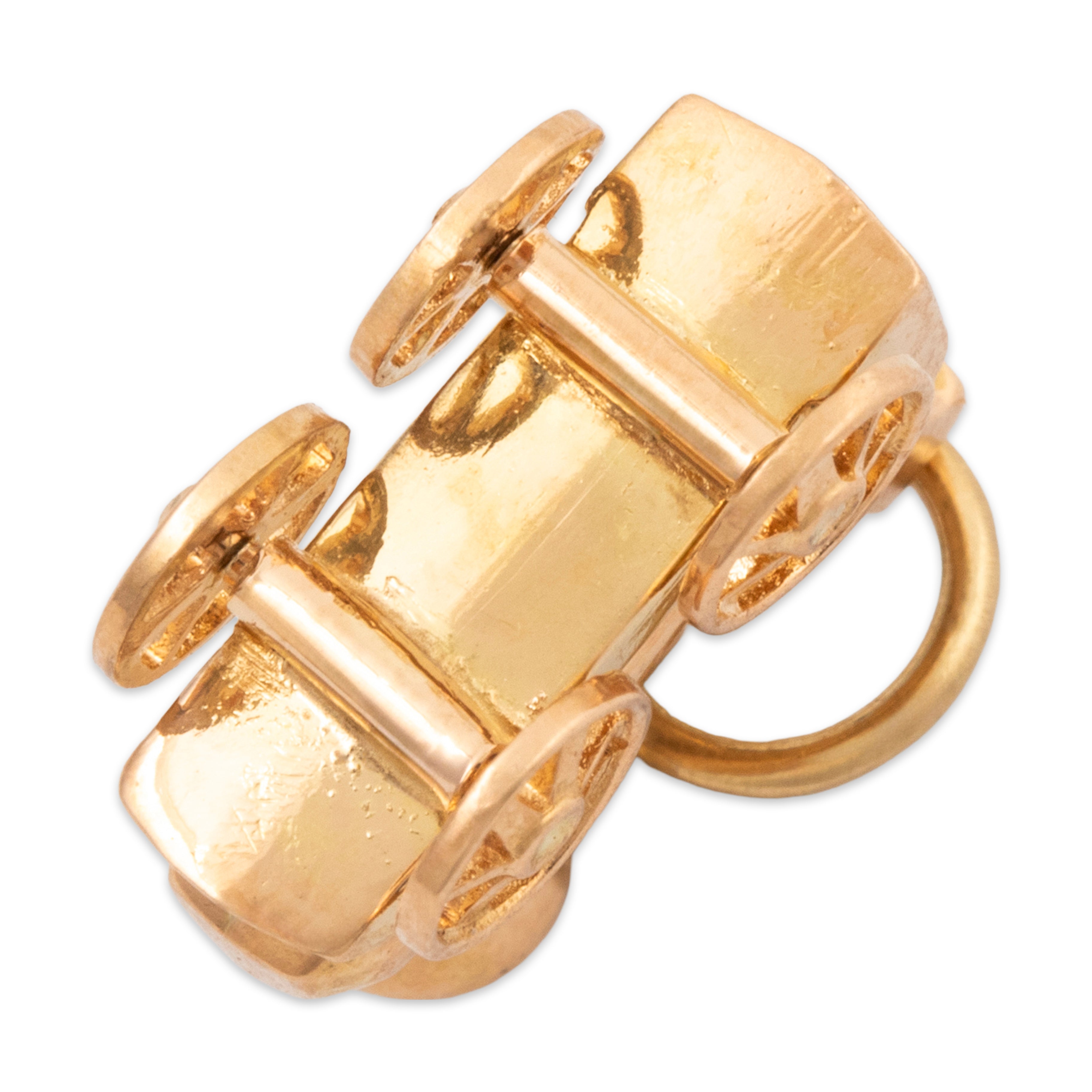 Vintage 18k Rosy Yellow Gold Articulated Train Charm / Pendant、mySite、hinf8tx79