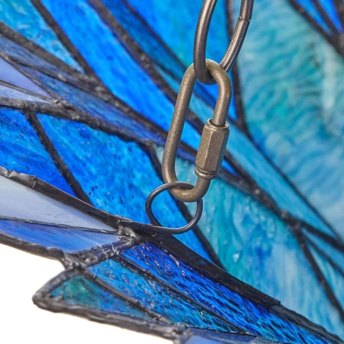 Azura Brilliant Blue Tiffany Style Shade Pendant 3 Bulb Light-Stunning!、mySite、g9winljtr