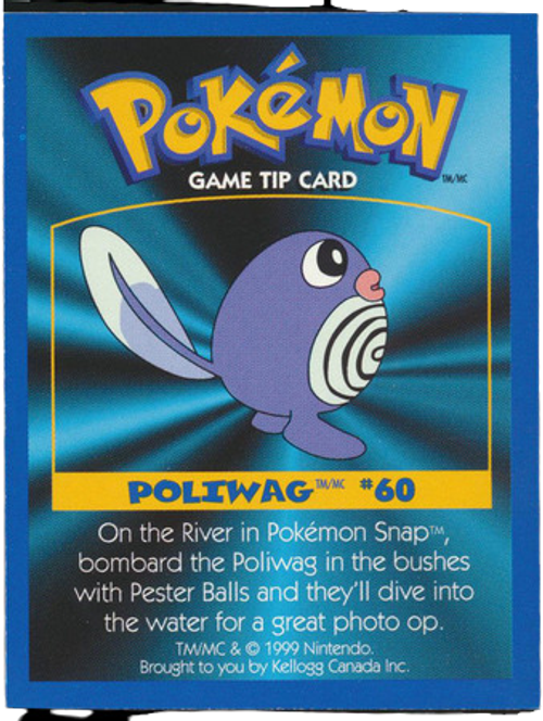 Poliwag #60 & Cubone #104 SEALED - 1999 Canadian Pokemon Tip Card (Kellog)、mySite、waistdrama