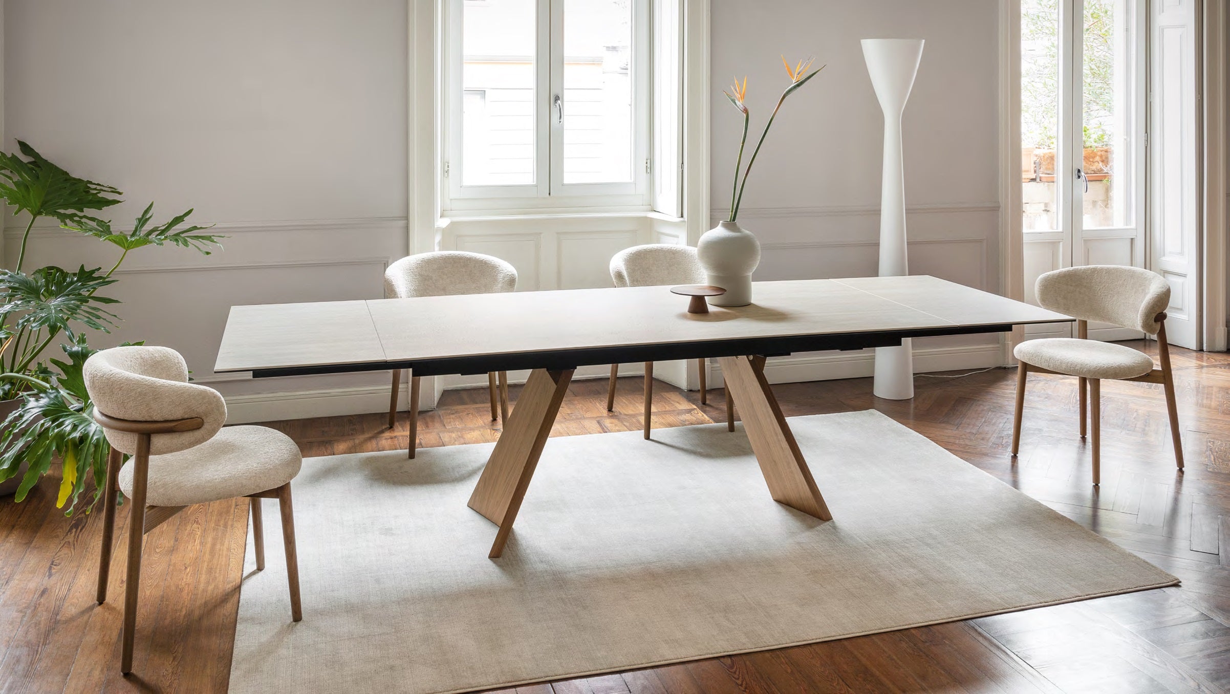  Icaro Extendable Dining Table with Marble and Ceramic Top Options、mySite、sugarbowlscore