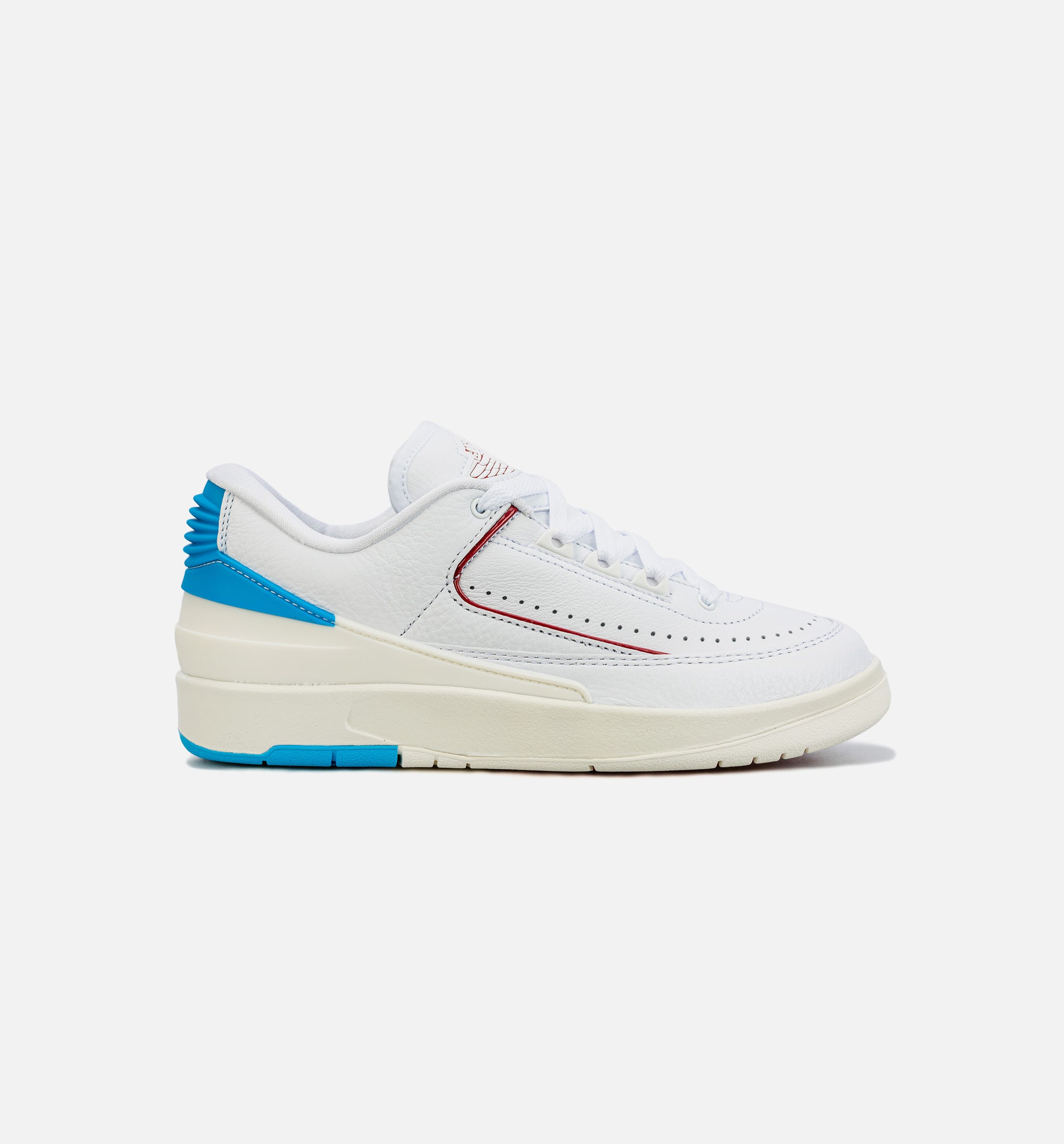 Air Jordan 2 Retro Low Gym Red and Dark Powder Blue Womens Lifestyle Shoe - White/Red/Blue、mySite、dreamappss