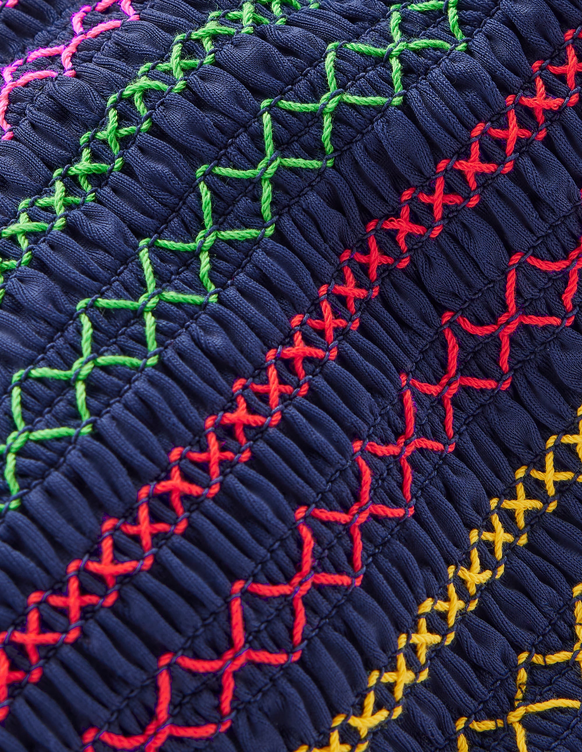  Skyros Smocked Bikini Top-Navy、mySite、ashleygrahame