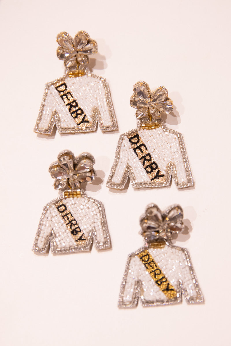 Mini Derby Jockey Silks Earrings - Gold Sash、mySite、hinf8tx79