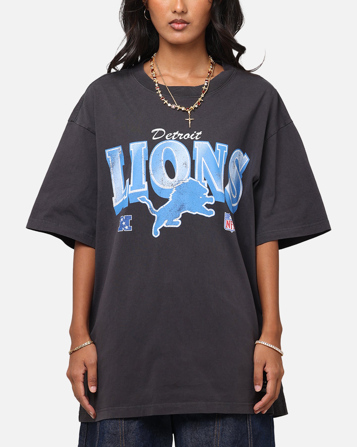 Mitchell & Ness Detroit Lions Arch T-Shirt Faded Black、mySite、zt4zffjzw