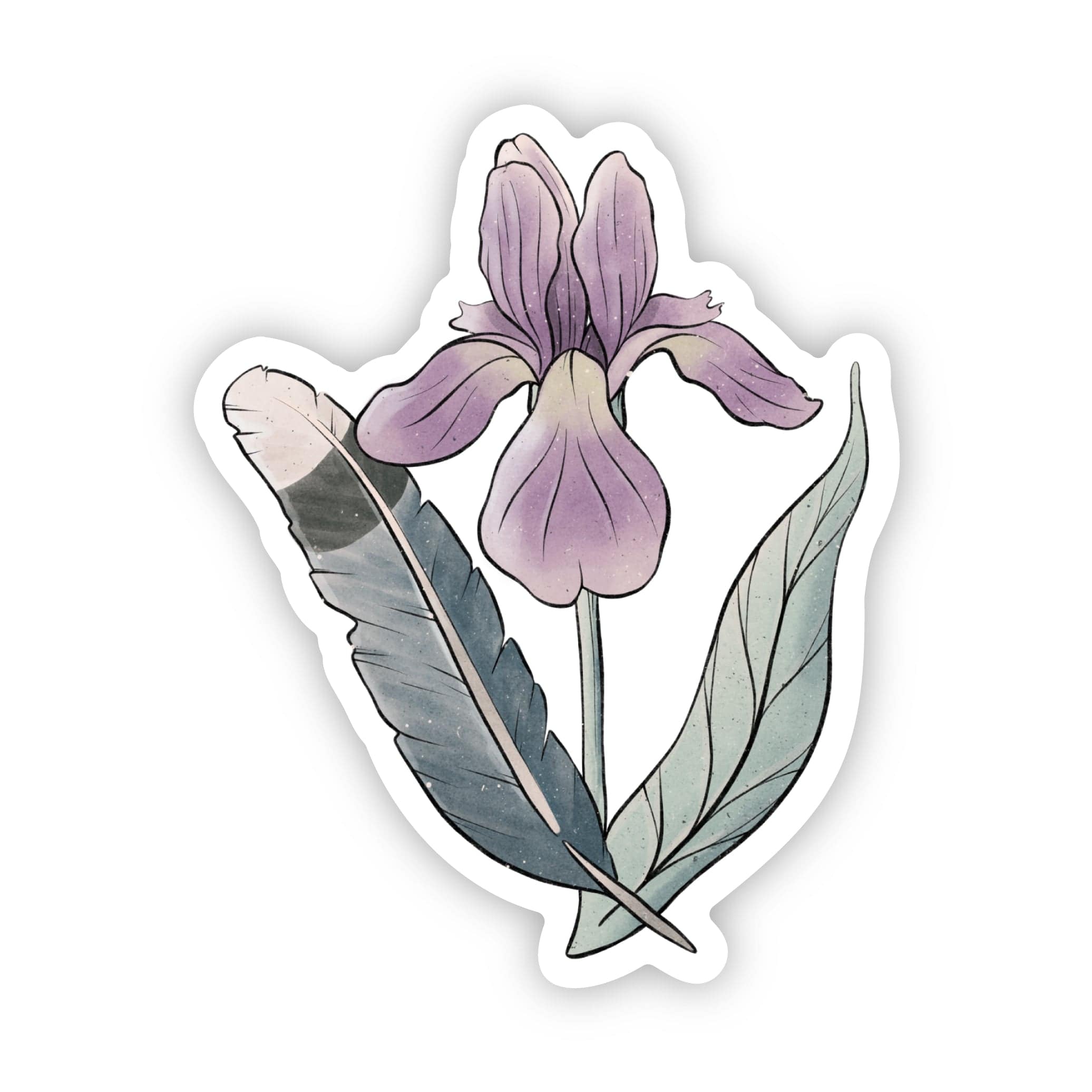  Tennessee Iris Flower And Feather Sticker、mySite、elrpsem3k