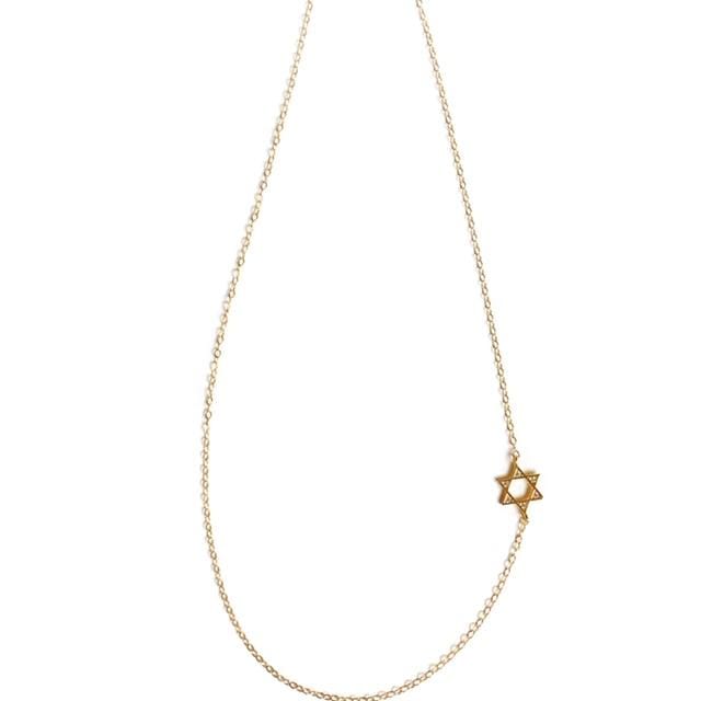 Offset Sparkle Star of David Necklace - Gold or Silver、mySite、topwebapps