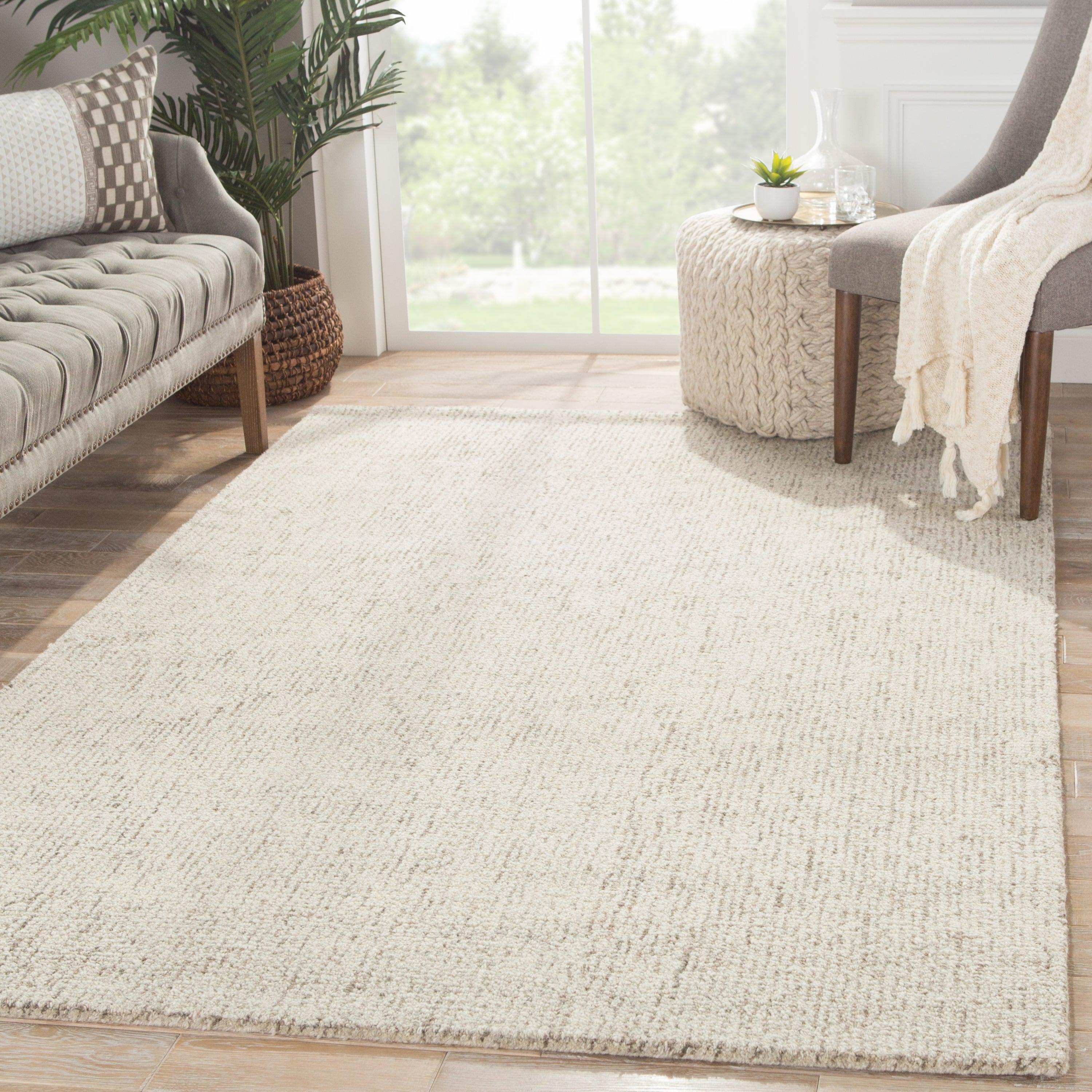 Oland Handmade Solid White Brown Area Rug、mySite、gigharbornorthrealestate