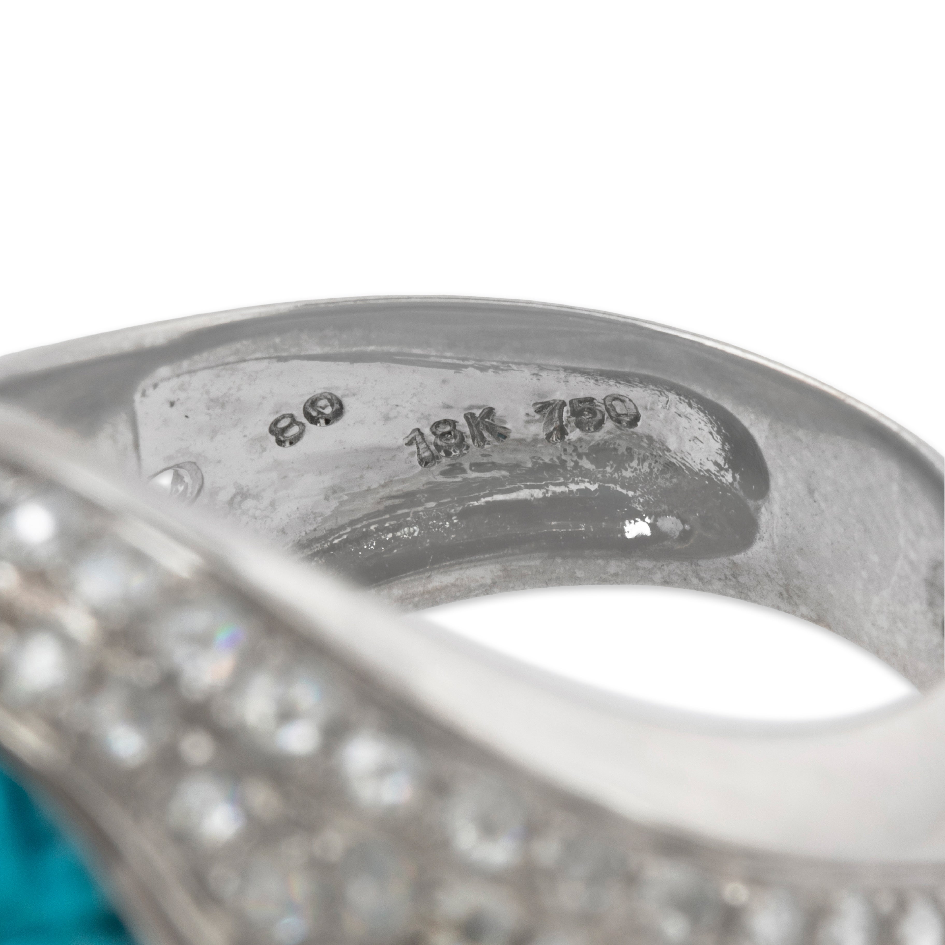 Vintage Heavy 18k White Gold 14ct Carved Turquoise 1.65cttw Diamond Ring 7.00、mySite、hinf8tx79