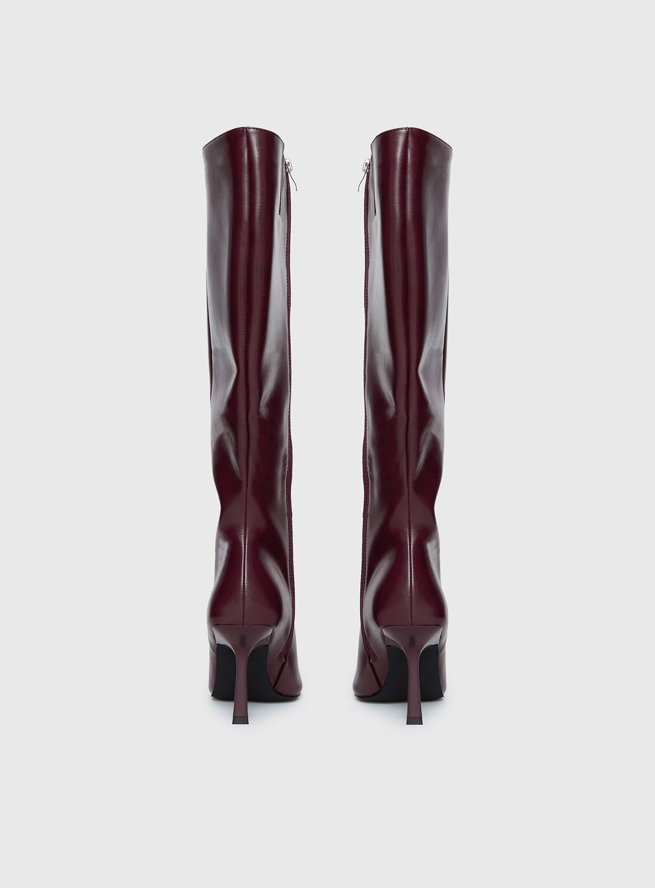 Harrie Knee High Boots Burgundy、mySite、solidvoid