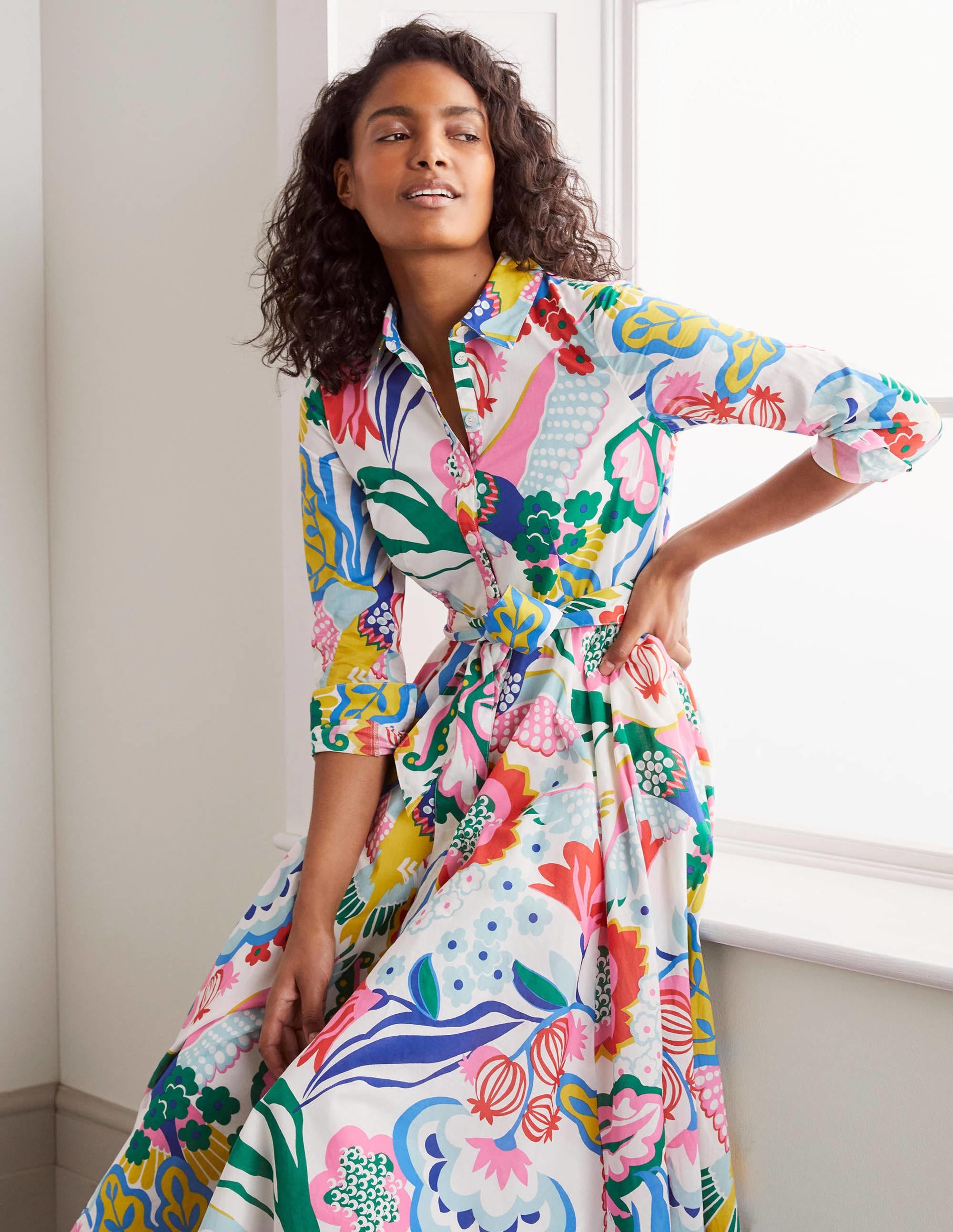  Kitty Midi Shirt Dress-Ivory, Exotic Escape、mySite、ashleygrahame