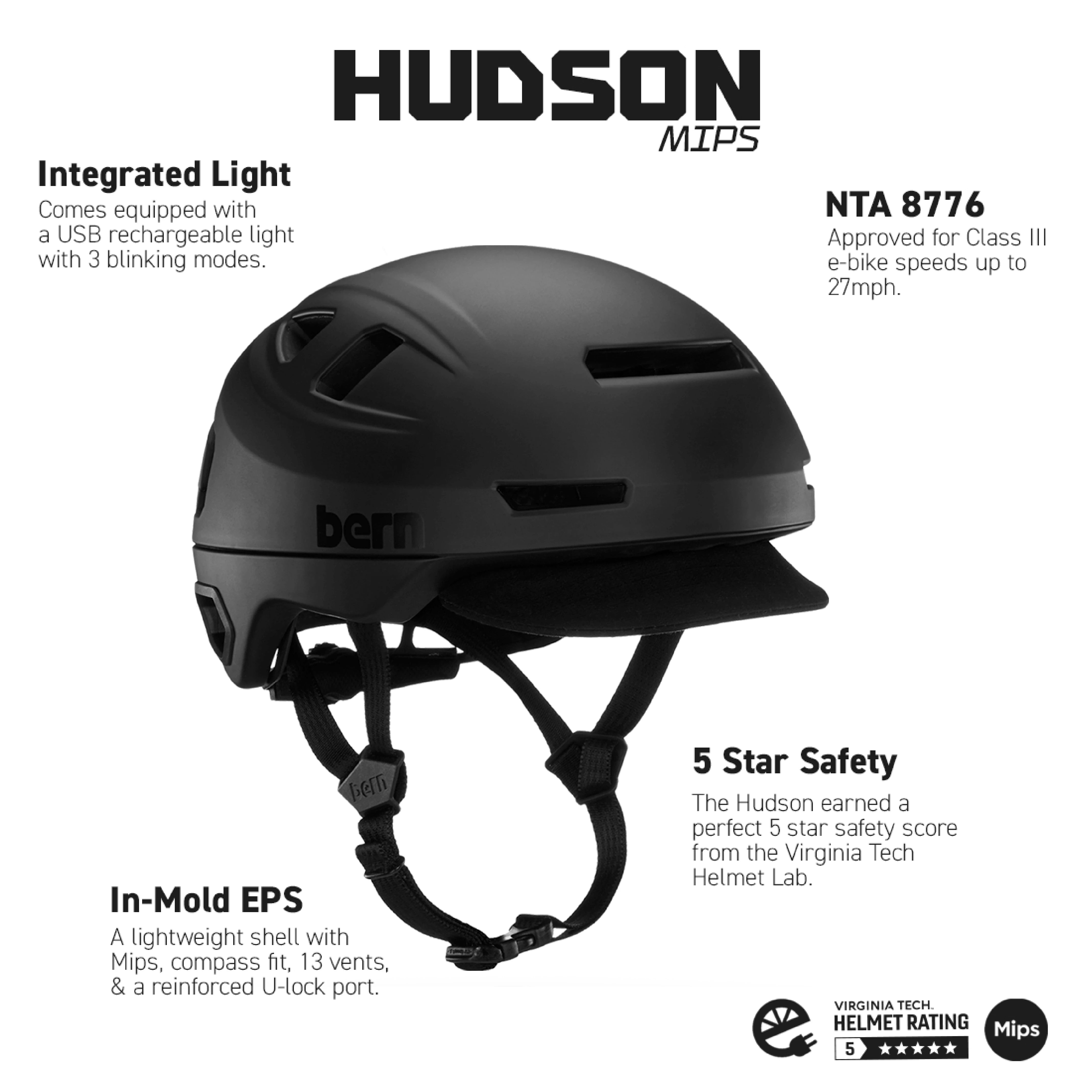  Bern Hudson MIPS Helmet - Matte Black、mySite、ghnorth