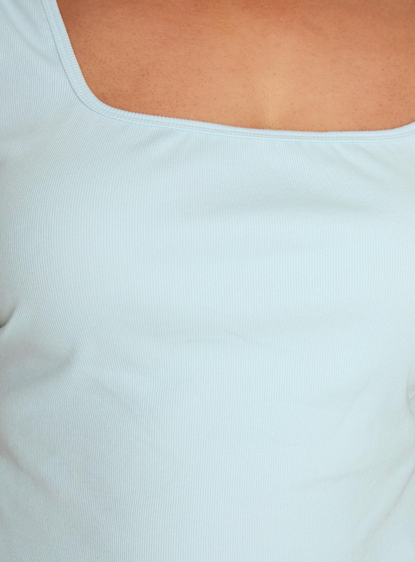 Baseline Square Neck Rib Tank Top Light Blue Curve、mySite、solidvoid