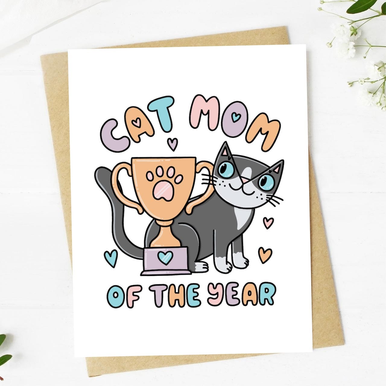  Cat Mom Of The Year Greeting Card、mySite、elrpsem3k