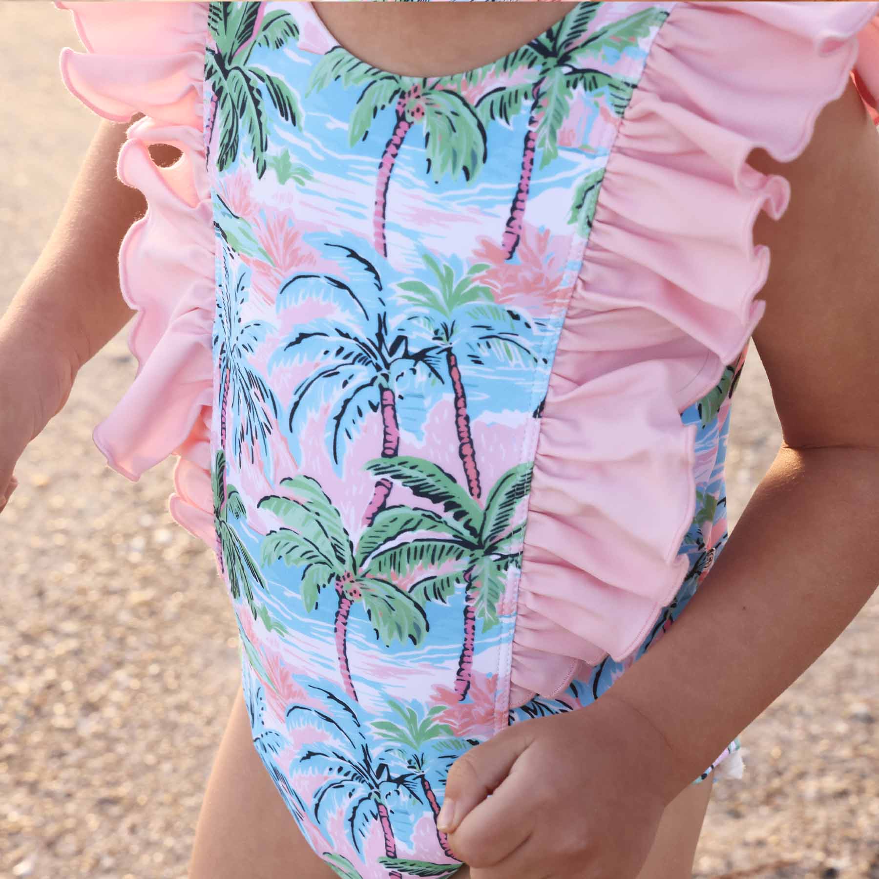  Double Ruffle One Piece | Pastel Palms、mySite、layawaytickets