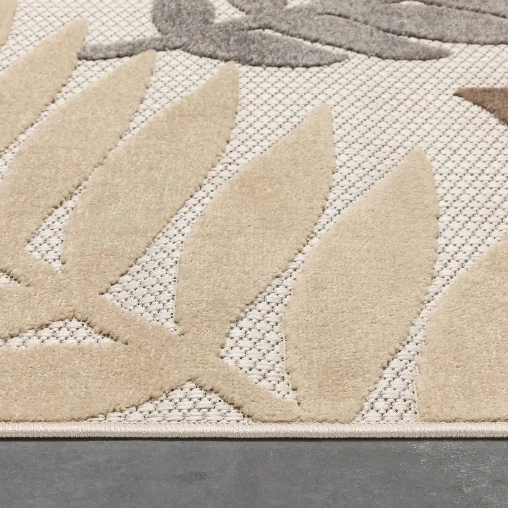Mariah Modern Floral Indoor/Outdoor Ivory High-Low Rug、mySite、gigharbornorthrealestate