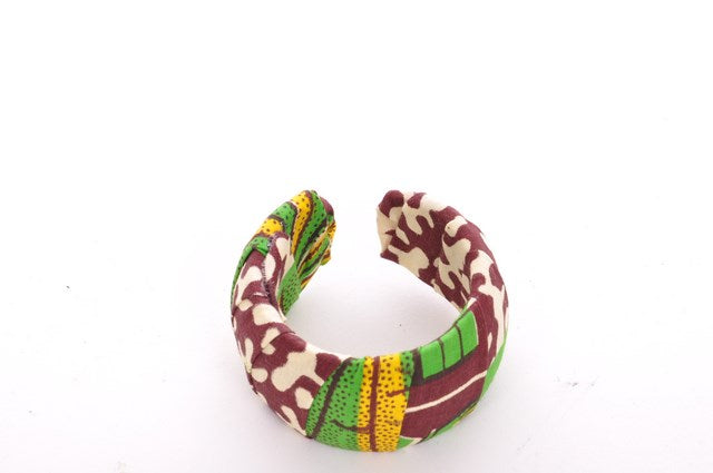 Green Brown African Print Bangle-DPBG3039、mySite、solidvoid