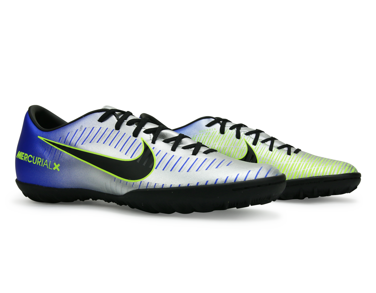 Nike Men's MercurialX Victory VI Neymar Jr Turf Soccer Shoes Racer Blue/Black/Chrome/Volt、mySite、noshort