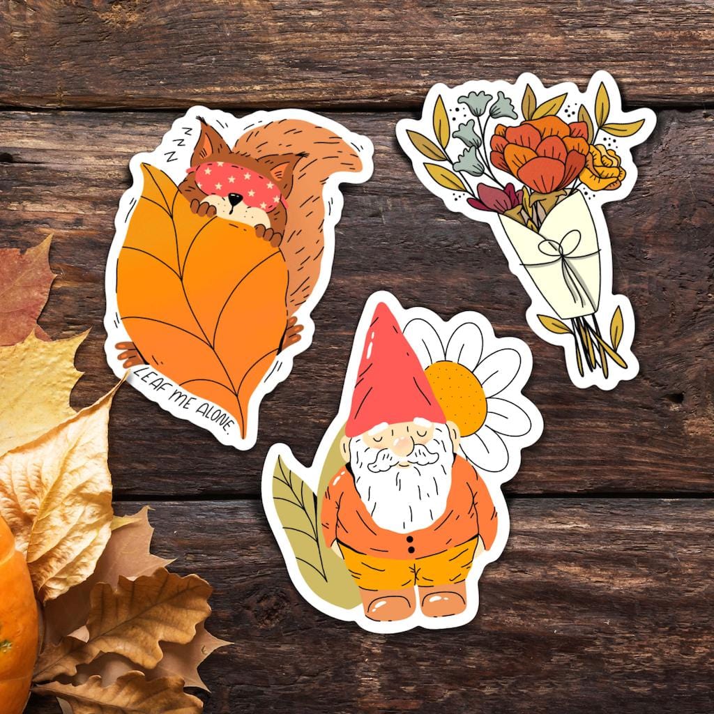  Cozy Gnome & Squirrel Stickers 3 Pack、mySite、elrpsem3k