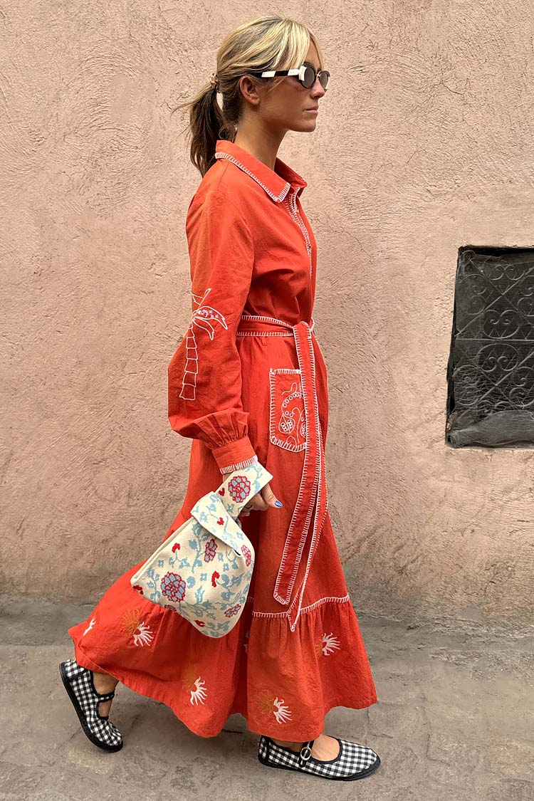 Red and Cream Pollenca Shirt Dress、mySite、solidvoid