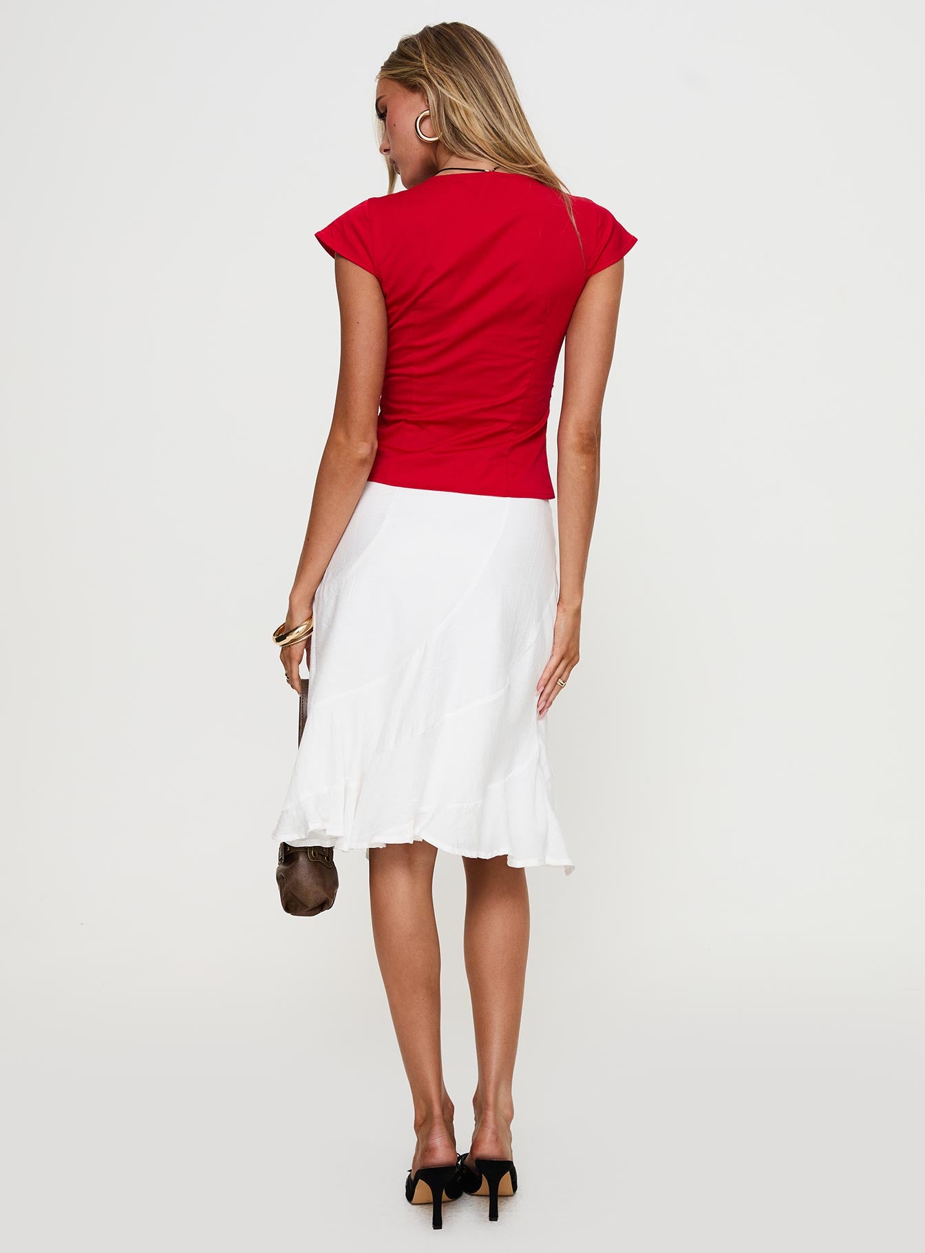 With Kindness Midi Skirt White、mySite、solidvoid