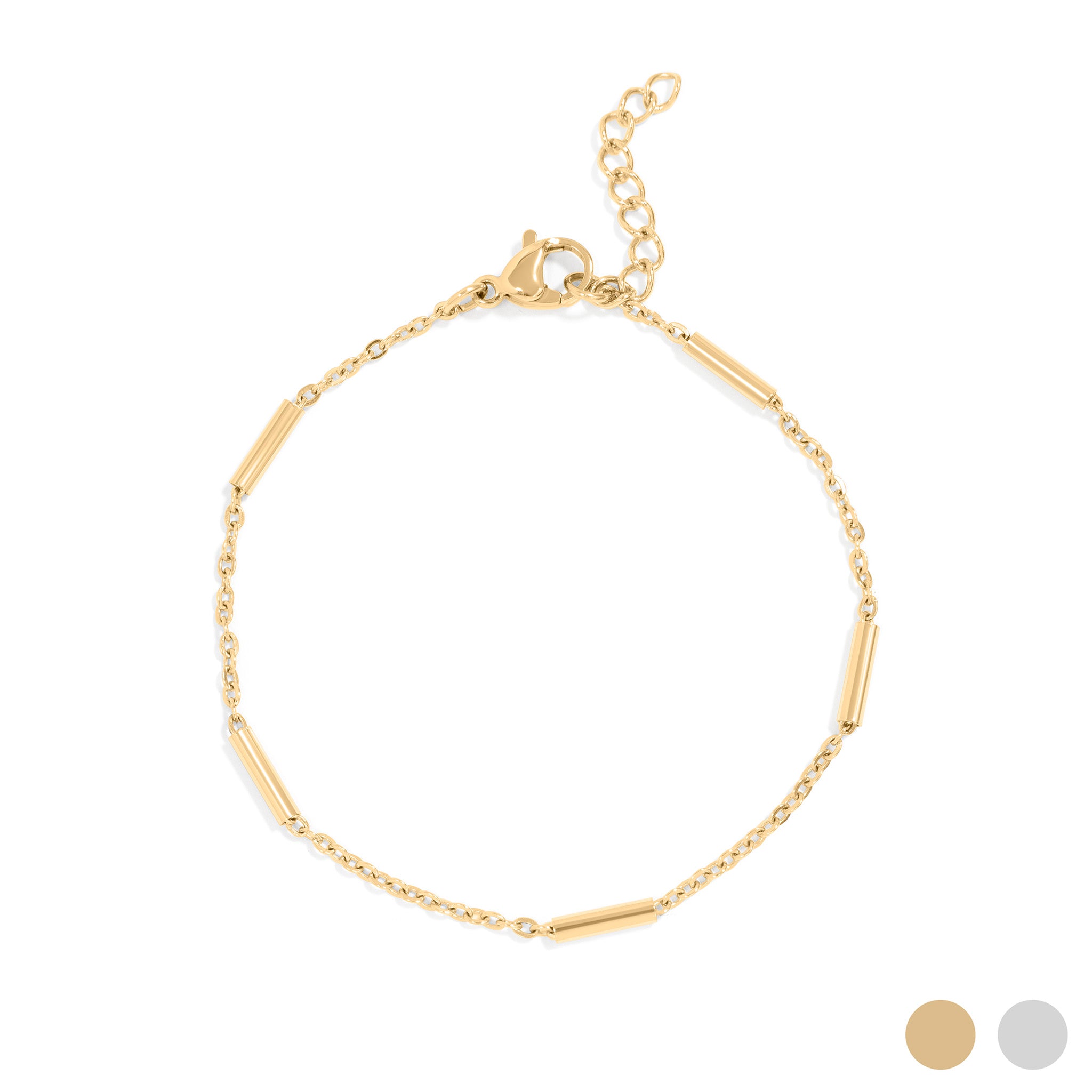 18K Gold PVD Stainless Steel Satellite Bar Chain Bracelet / BRJ1067、mySite、dreamappss