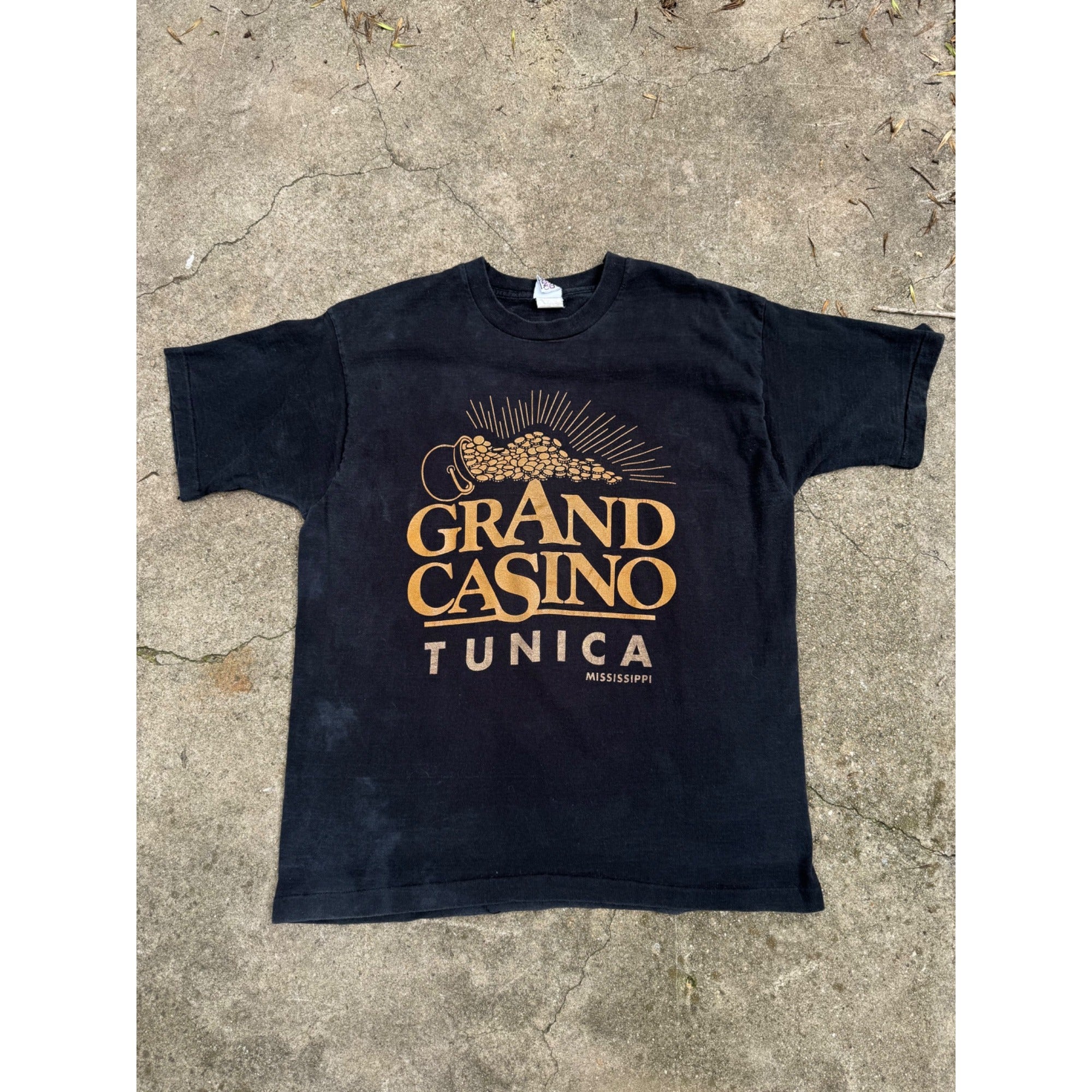 90's Grand Casino Tunica Mississippi Black Single Stitch Tee T-Shirt XL、mySite、garagedoors4me