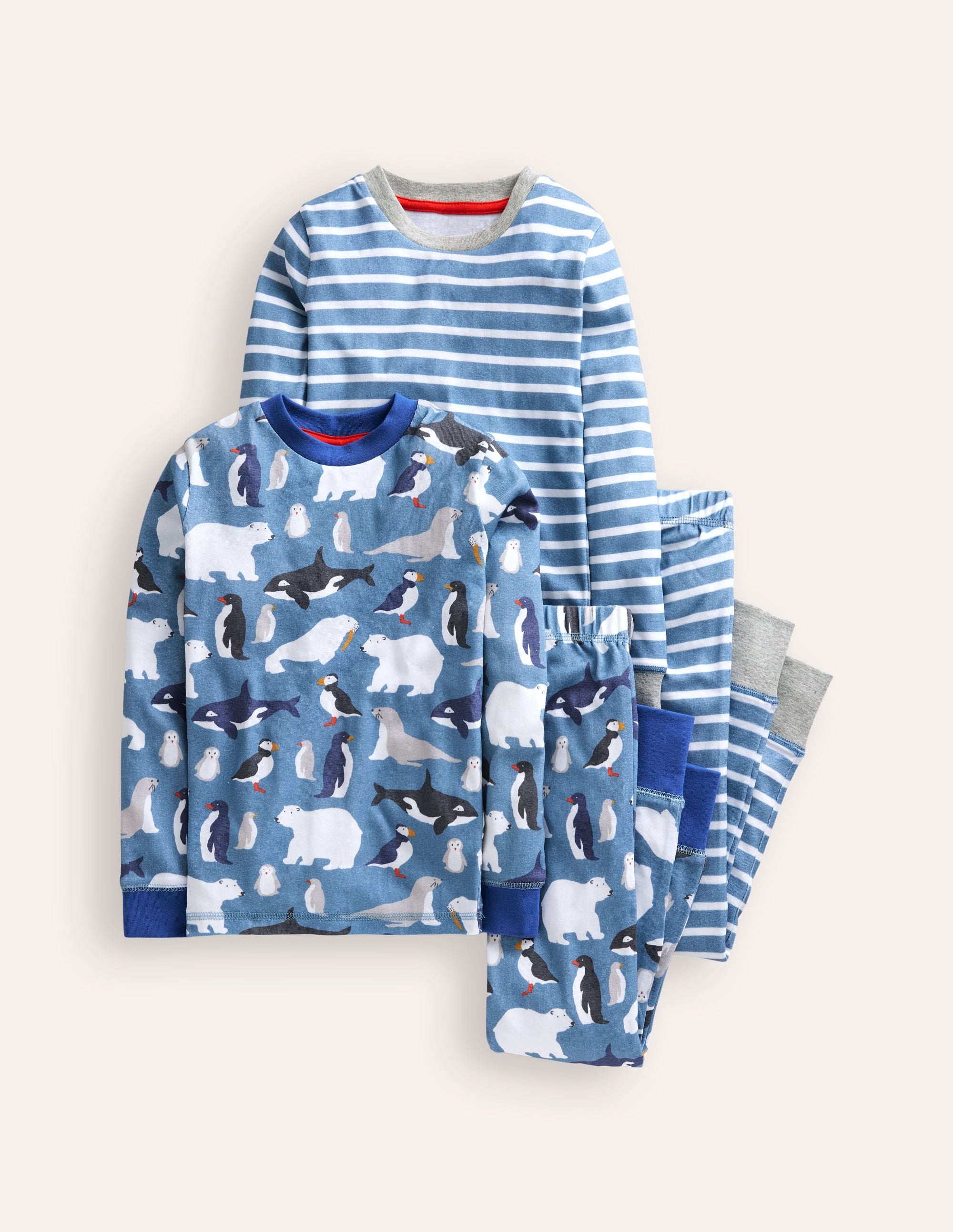  Snug Twin Pack Pyjamas-Blue Artic Animals and Stripe、mySite、ashleygrahame