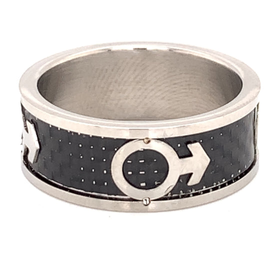 Male Mars Symbol Black Center Stainless Steel Ring / RRJ0059、mySite、dreamappss