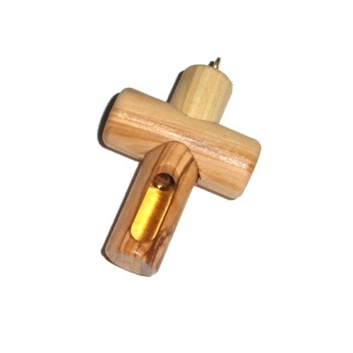  Olive wood Cross with Anointing Oil Ampoule - can be opened ( 6cm or 2.5 inches ) - Olive wood with Certificate、mySite、elrpsem3k