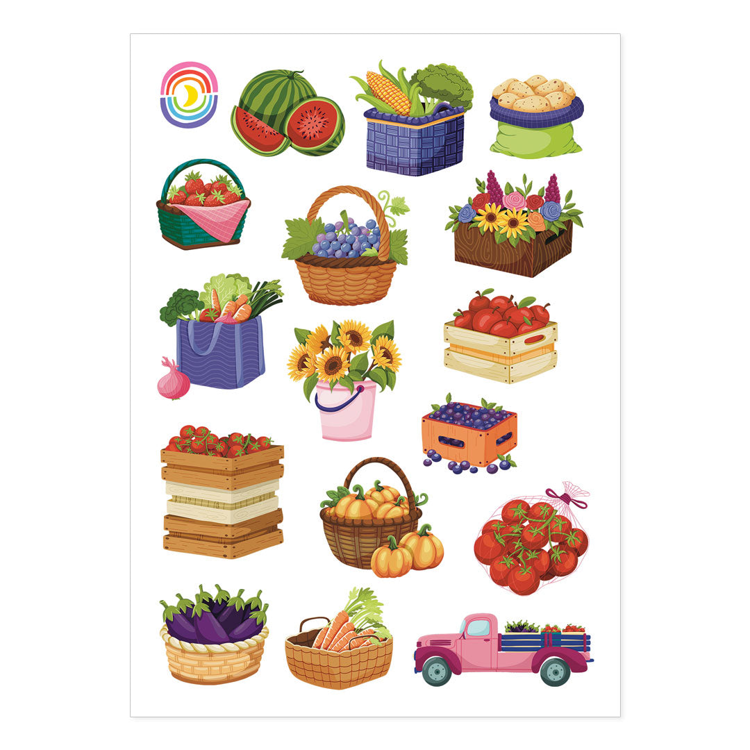  Farmers Market Day Sticker Sheet、mySite、ghnorth