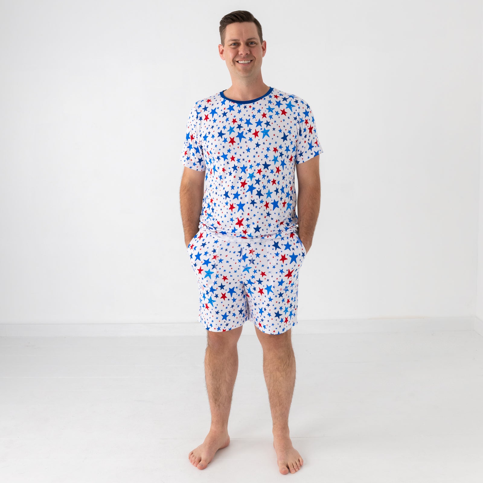  Bright Stars Men's Short Sleeve Pajama Top、mySite、layawaytickets