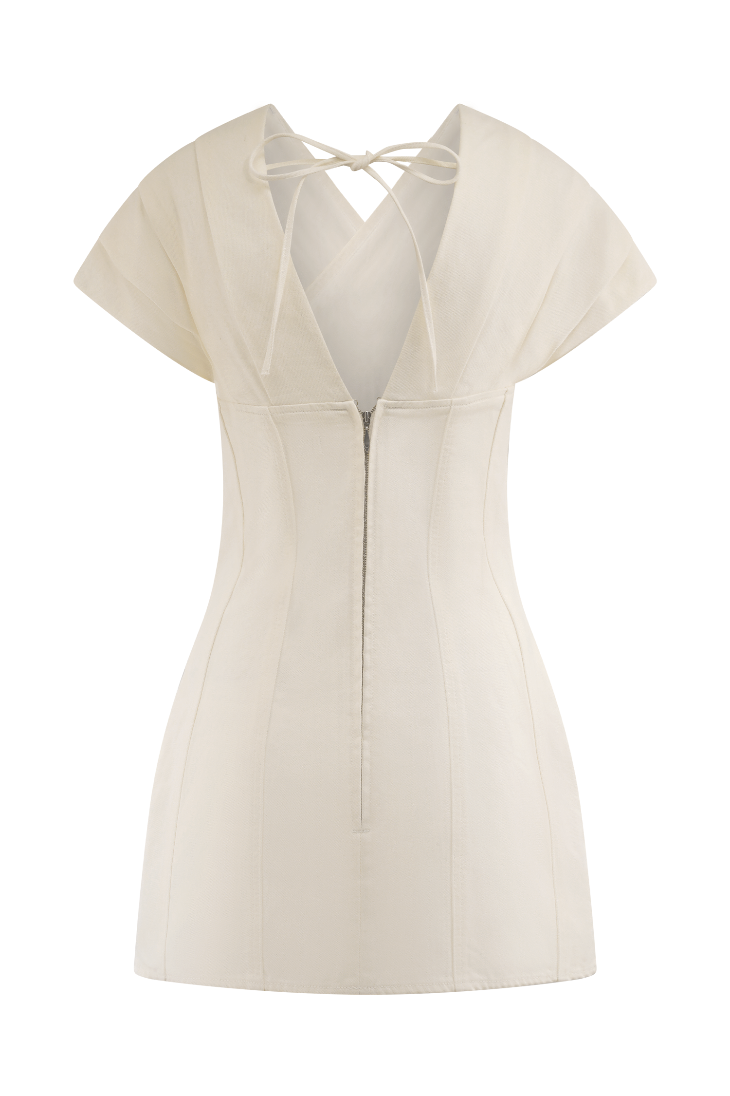 Pascale Off Shoulder Denim Mini Dress - White、mySite、solidvoid