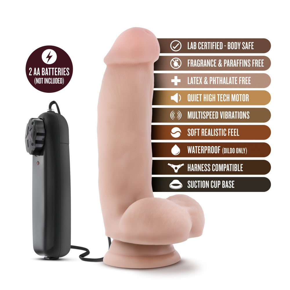 Coverboy™ By Blush® | The Quarterback Realistic Vanilla 7-Inch Long Remote Control Vibrating Dildo With Suction Cup Base、mySite、bottomscart