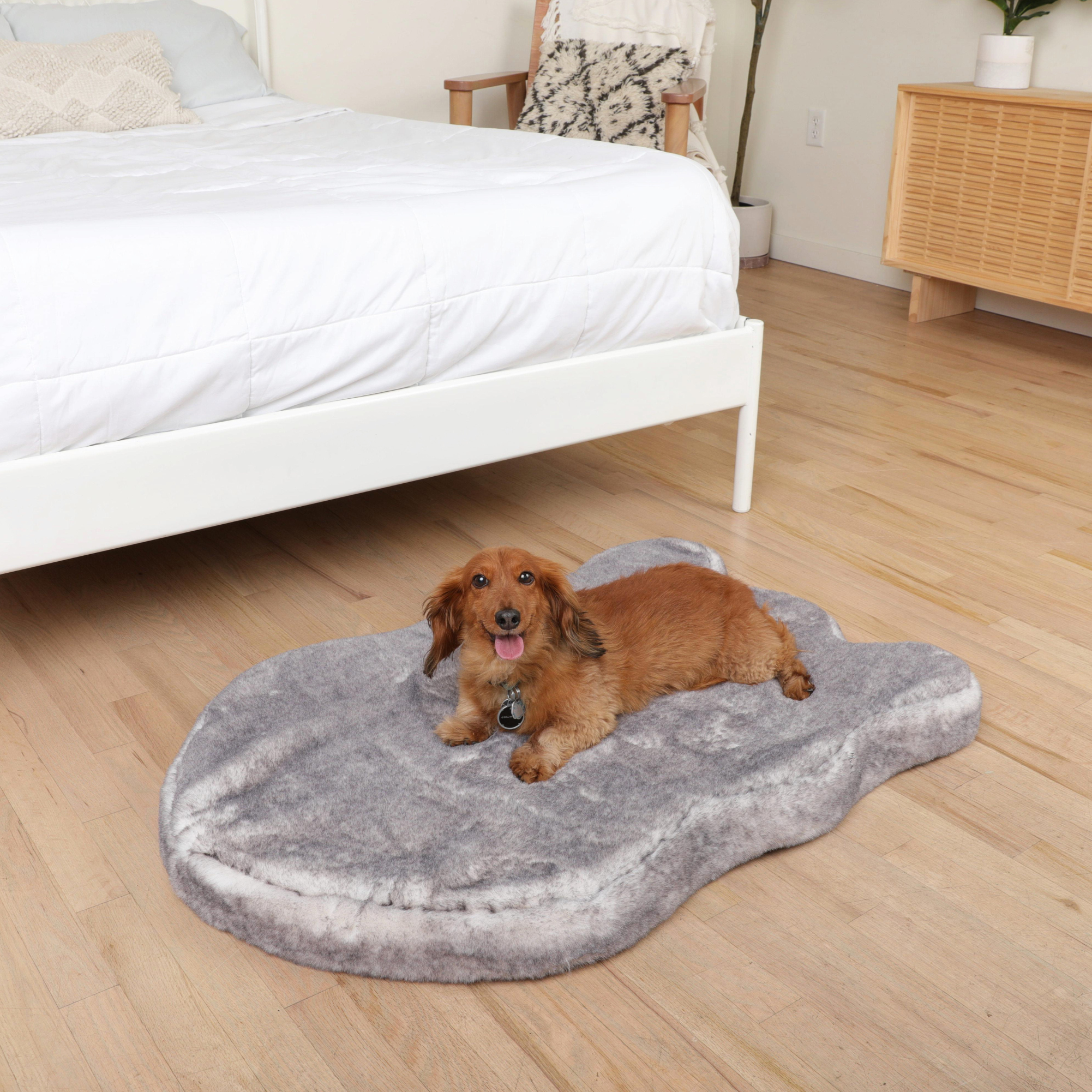 PupRug™ Luxe Faux Fur Orthopedic Dog Bed - Ultra Soft Chinchilla、mySite、solidvoid