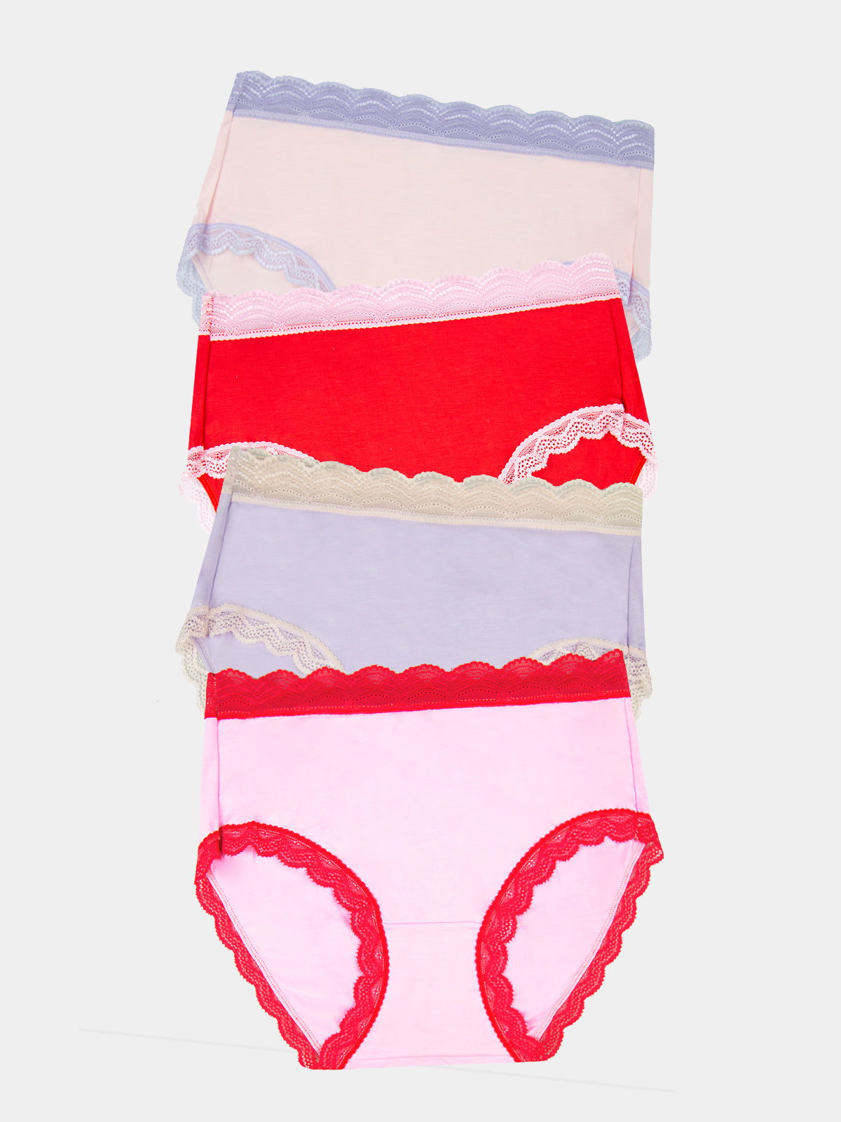 High Rise Knicker Four Pack - Pink and Red Contrast、mySite、bengalsvssteelers