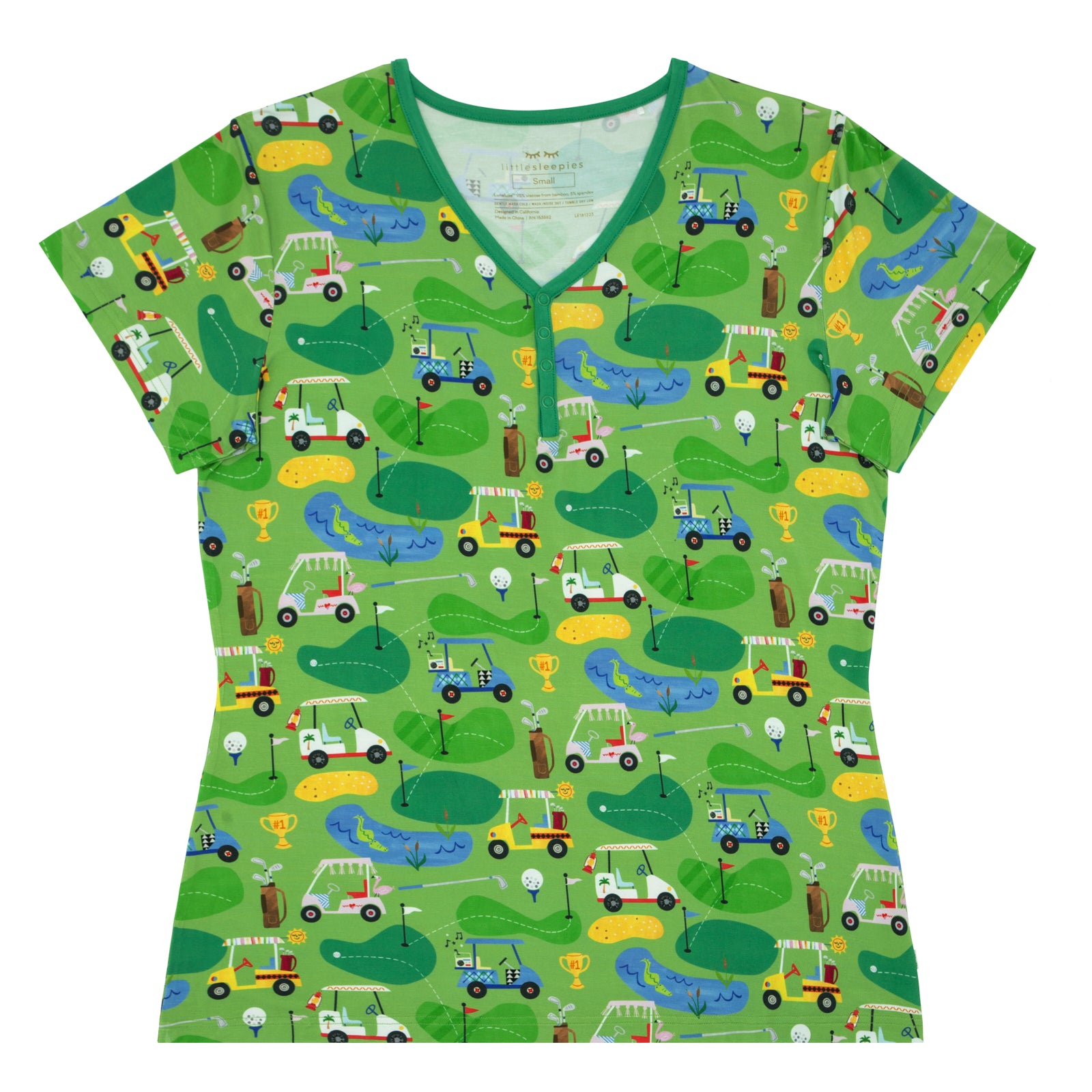  Fairway Fun Women's Short Sleeve Pajama Top、mySite、layawaytickets