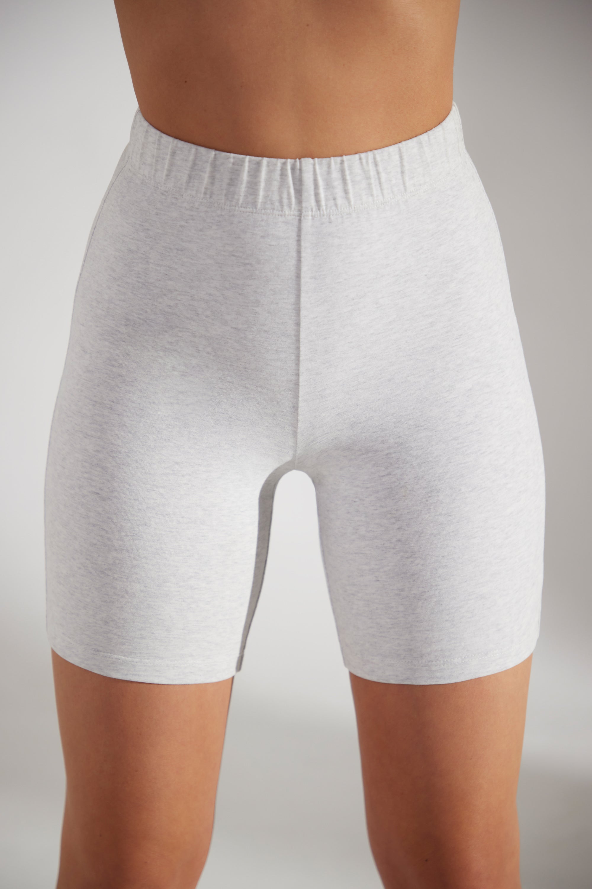 Soft Cotton Biker Shorts in Heather Grey、mySite、solidvoid