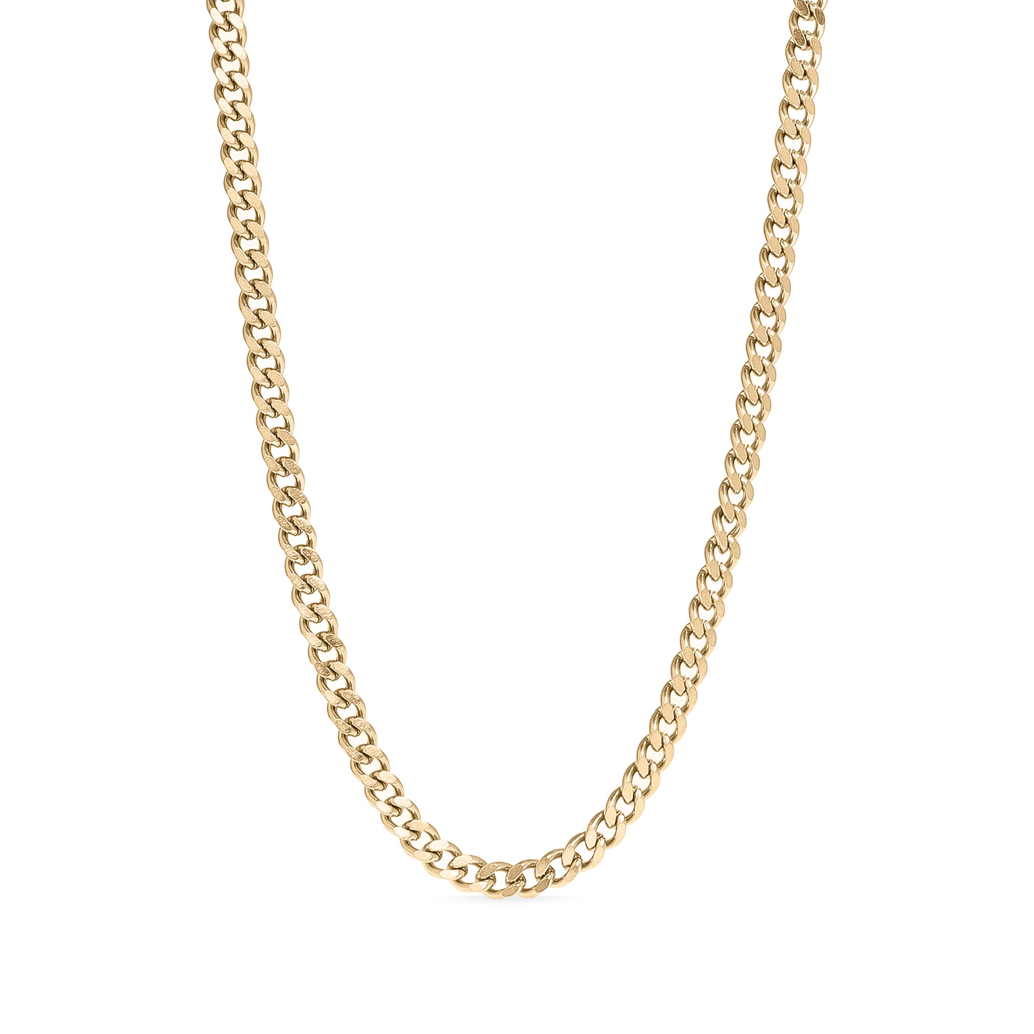 18K Gold PVD Stainless Steel Diamond Cut Curb Chain Necklace / CHN9710、mySite、dreamappss