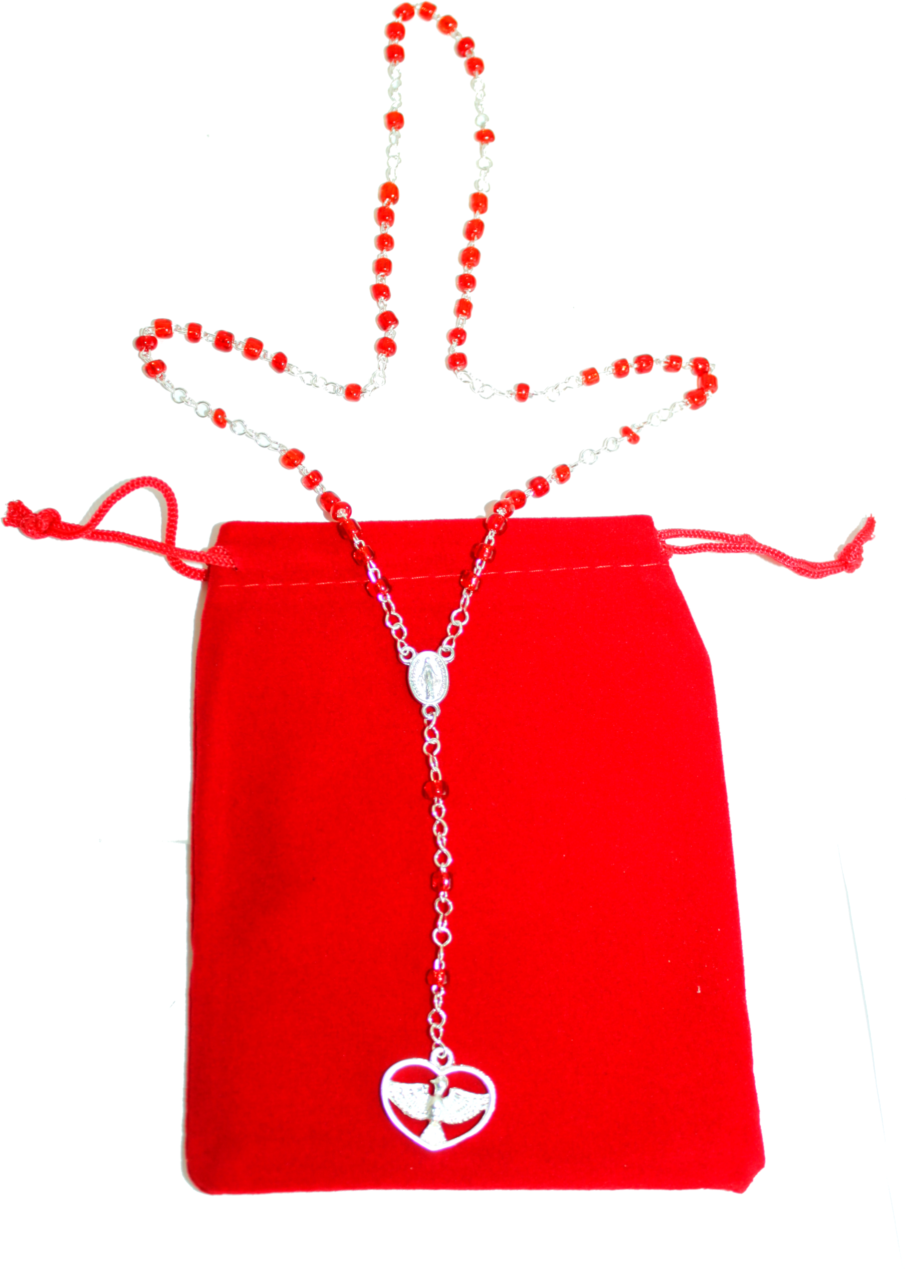 Seven Joys of Mary Crown Rosary with Holy Spirit medals and glass beads (3mm beads - 14 Inch Long Rosary)、mySite、topwebapps