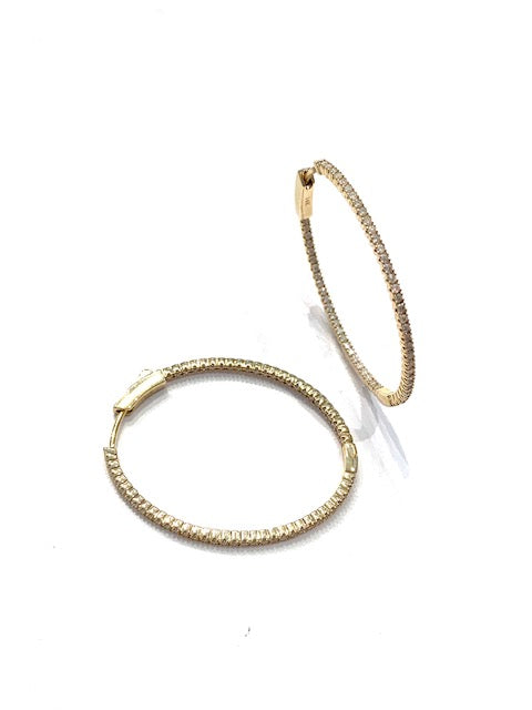 Intrigue Archine Diamond Yellow Gold Oval Hoops、mySite、noshort
