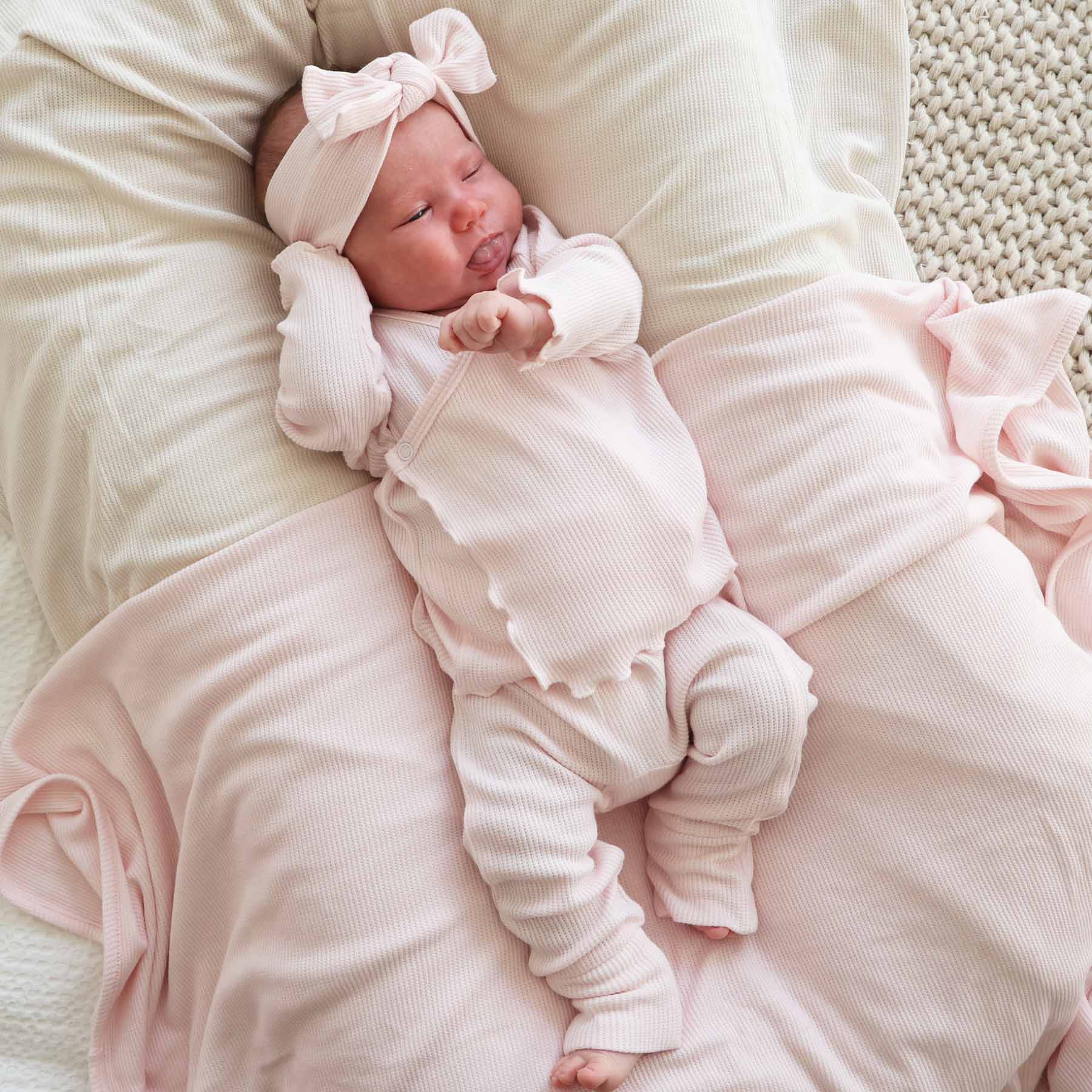  2pc Waffle Crossover Top & Bottom | Pearl Pink、mySite、layawaytickets