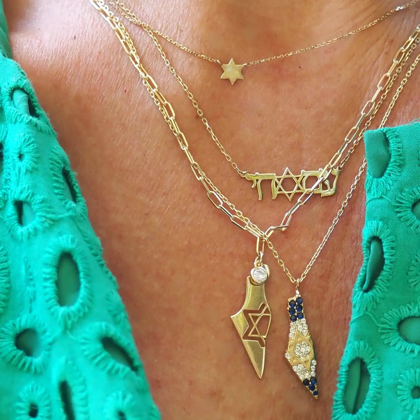  Am Yisrael Chai 14K Gold Necklace、mySite、elrpsem3k