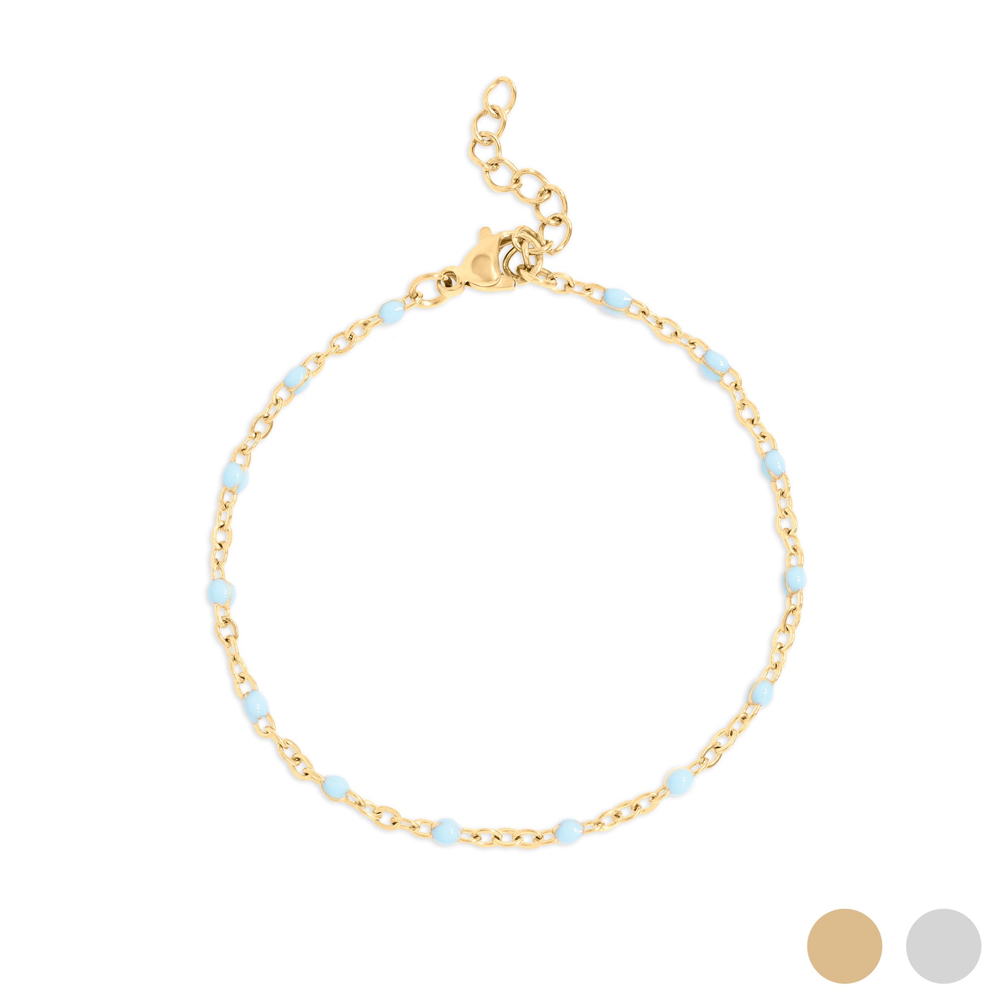 18K Gold PVD Stainless Steel Turquoise Confetti Bracelet / BRJ1061、mySite、dreamappss