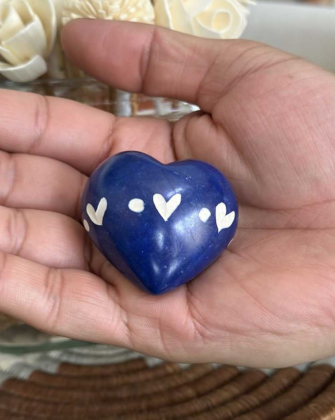 Blue Etched Soapstone Hearts Set of 6、mySite、topwebapps