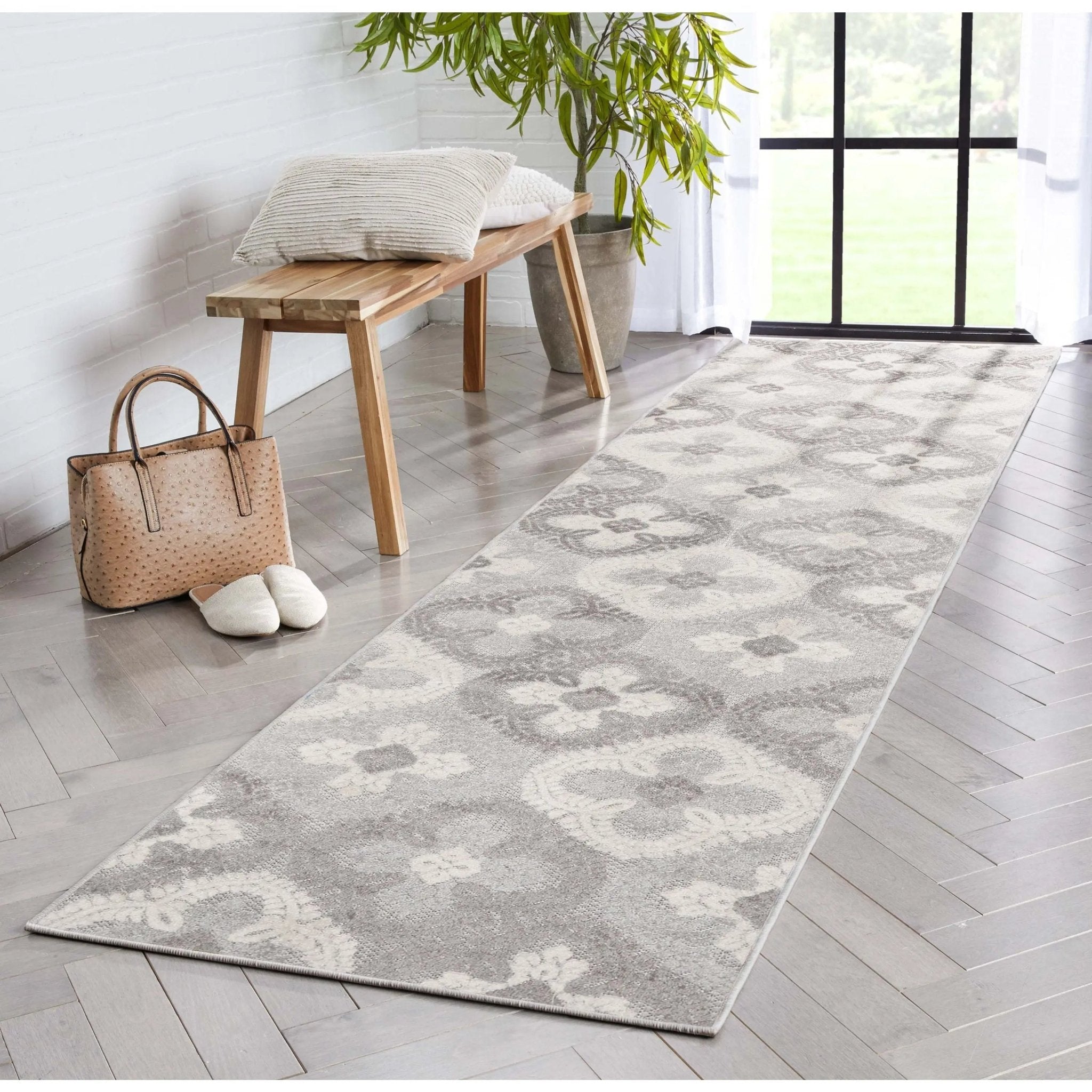 Loewy Modern Geometric Indoor/Outdoor Grey High-Low Rug、mySite、gigharbornorthrealestate